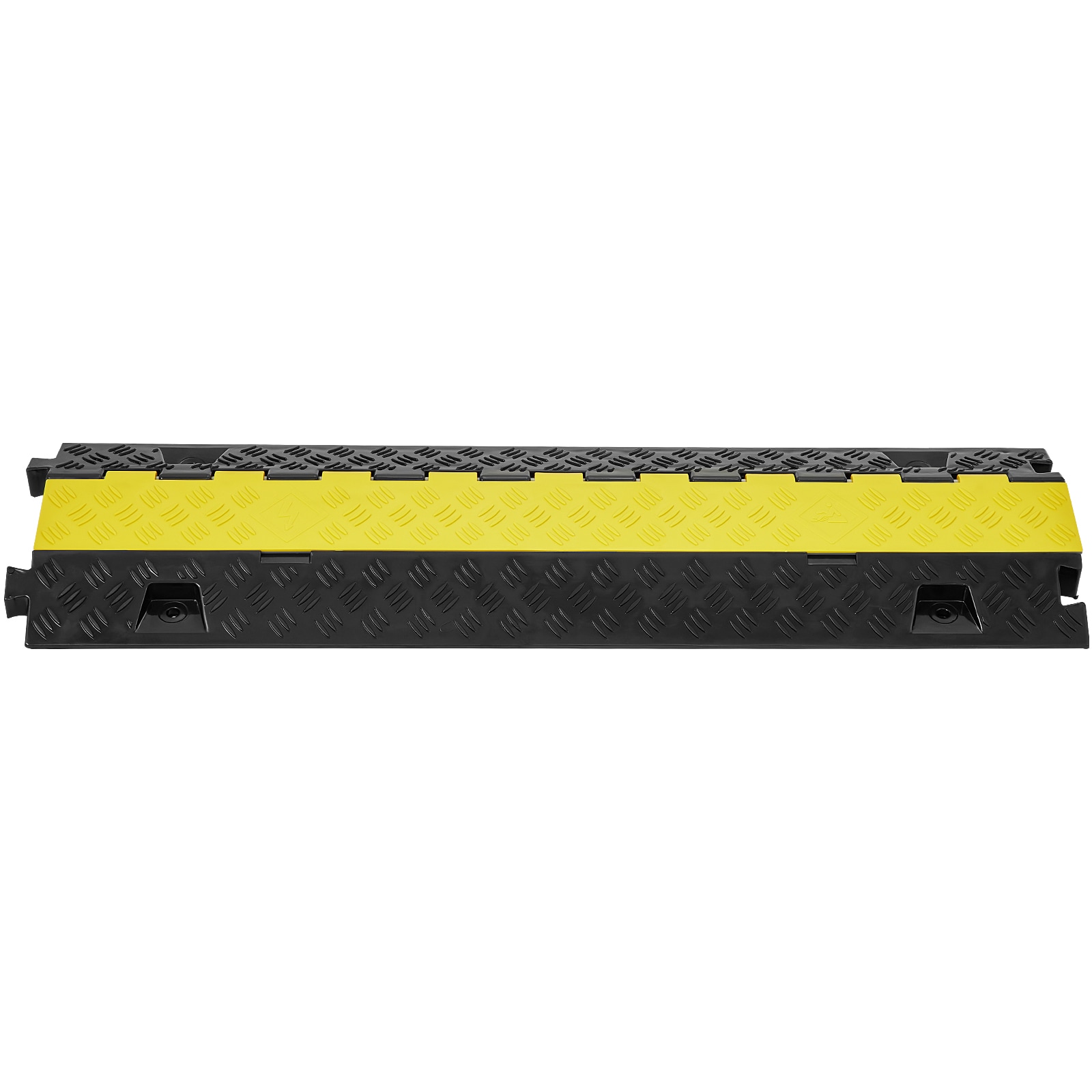 Mecale 1-Piece 2-Channel TPU Cable Protector Ramp 22000-lb Flip-Open Cord Cover 36-in Black Yellow