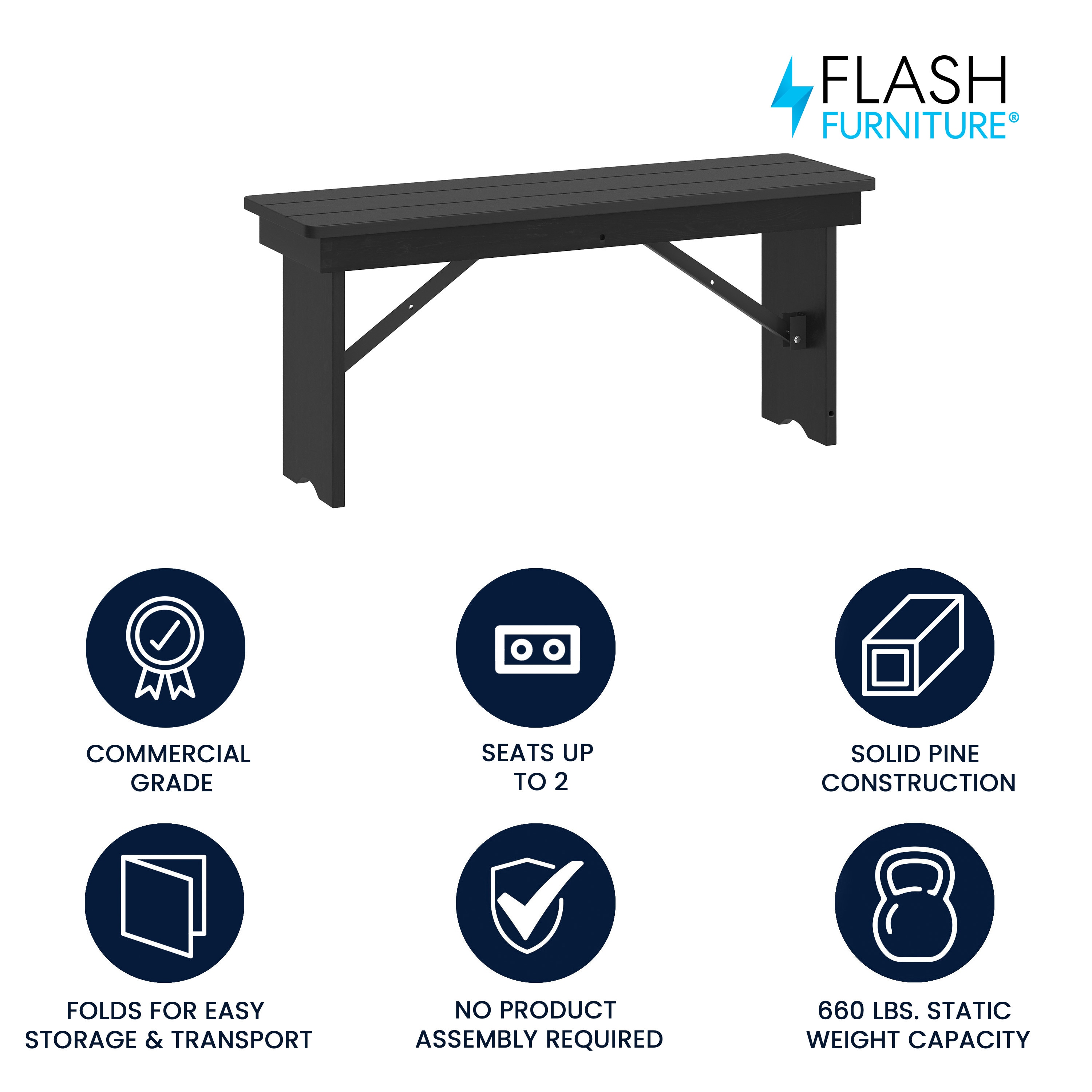 Flash Furniture 196861180293 Dining-Benches - View #2