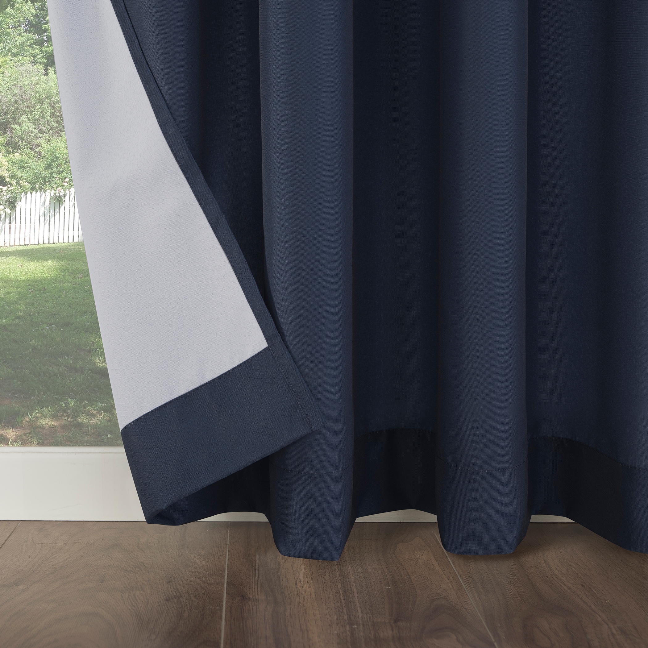 Navy Blue Polyester Blackout Grommet Window Panel 54" x 94.5"