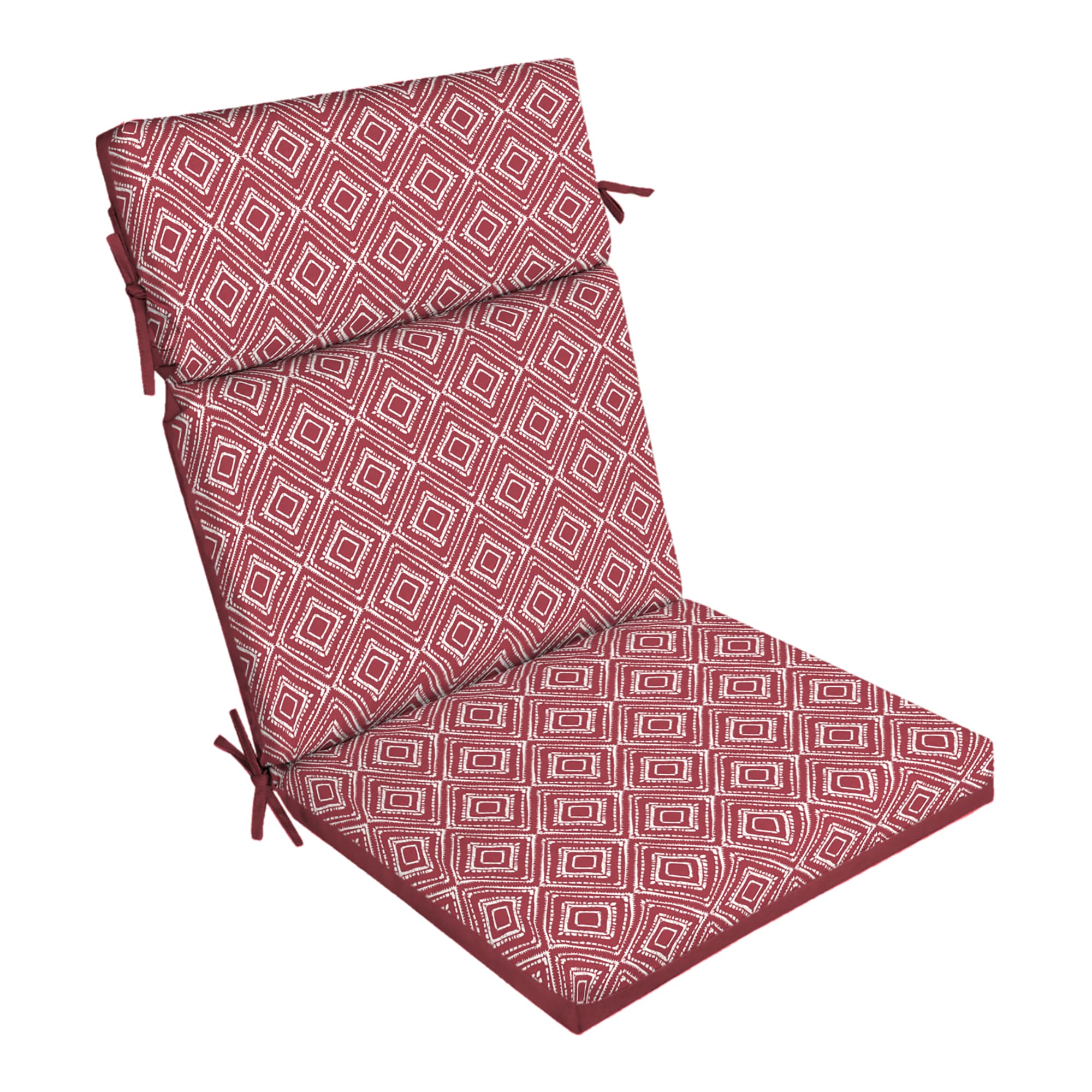 Style Selections 20-in x 21-in Samaria Geo Diamond High back patio chair cushion #HR0F713A-9C8