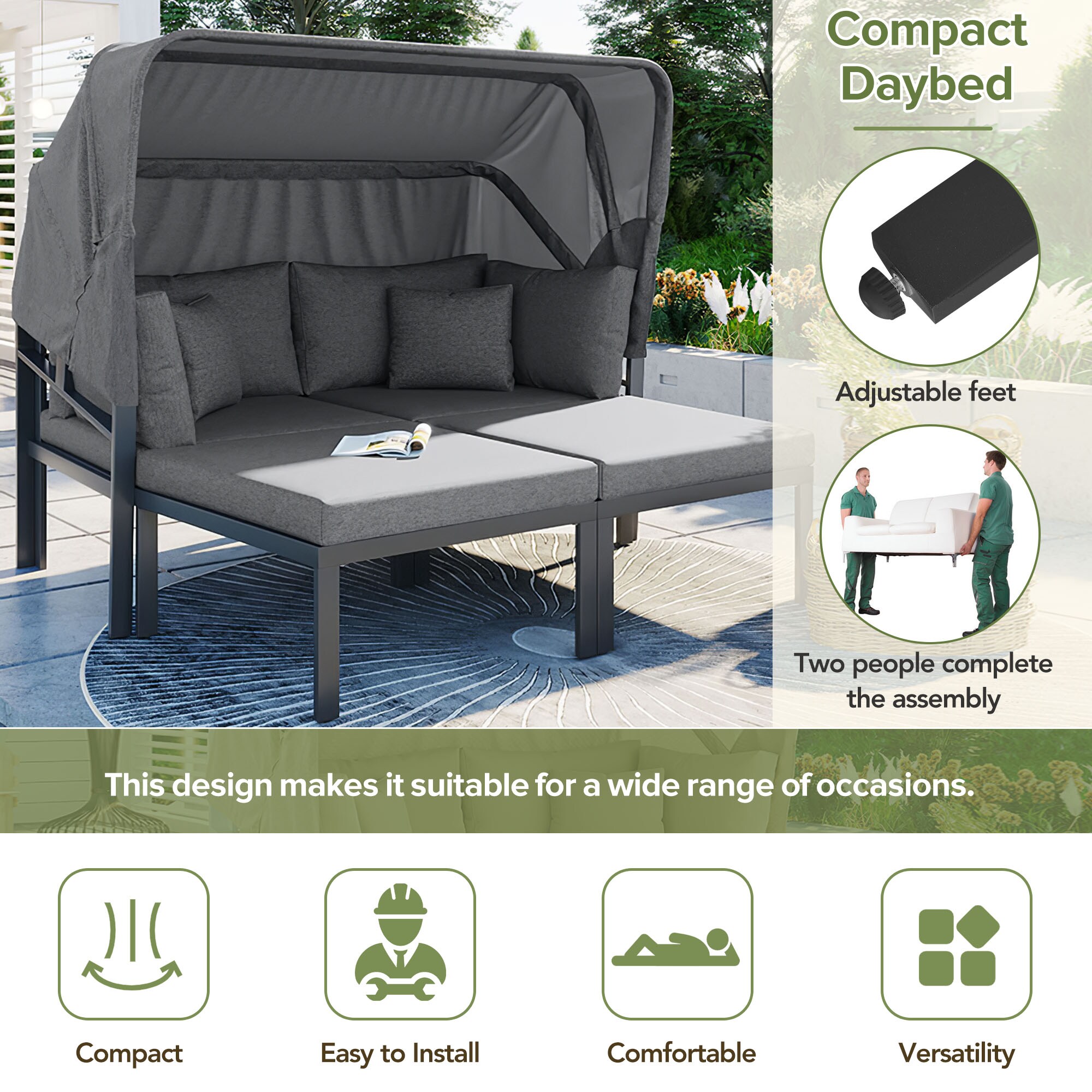 JIMSMAISON BOTMPDB007GR Patio-Sofas-Daybeds - View #5