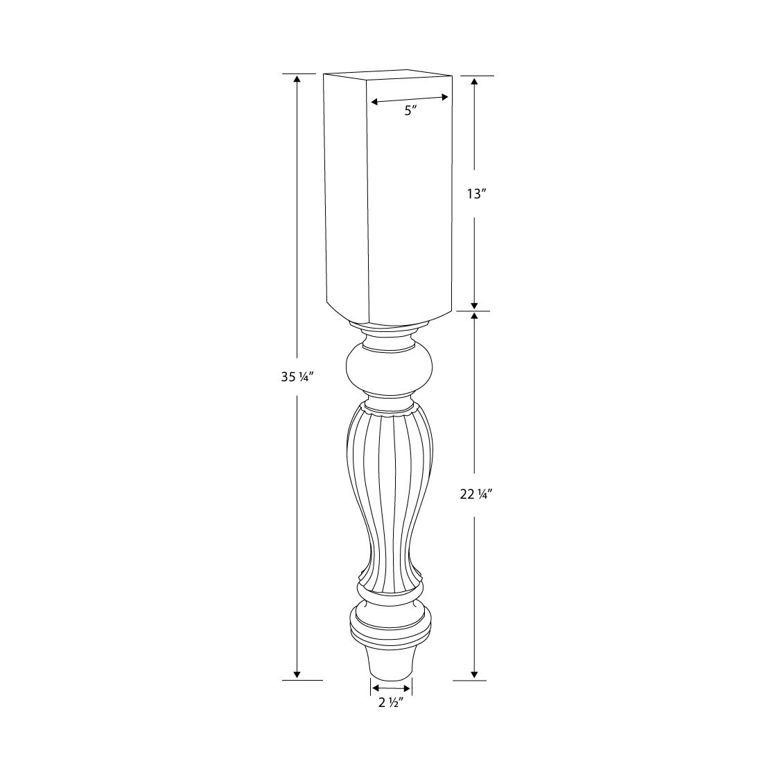 Architectural Products by Outwater 3P5.40.00039 Wood-Table-Legs - View #2