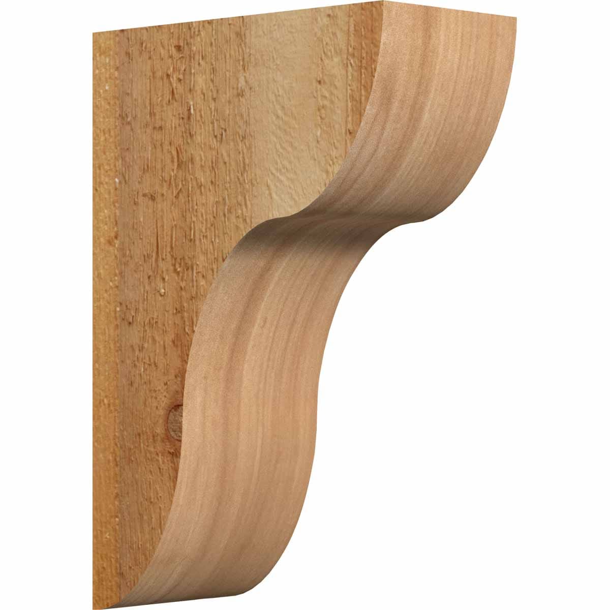 Ekena Millwork COR04X08X12CAR00RWR 4-in x 8-in x 12-in Carmel Unfinished Western red cedar Wood Paintable/Stainable Corbel