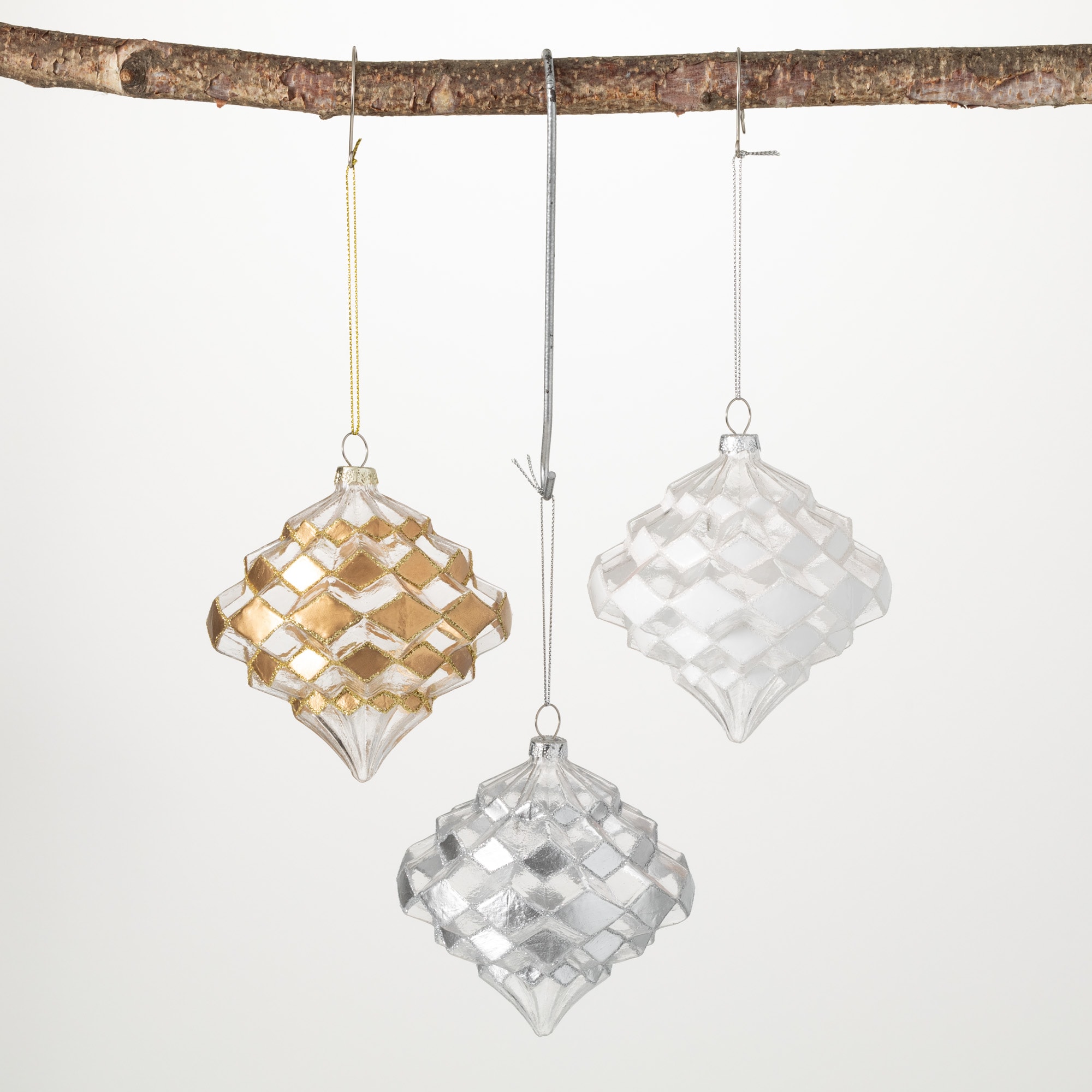 Sullivans OR10538 3 -Pack Multiple colors/finishes Teardrop Standard Indoor Ornament set