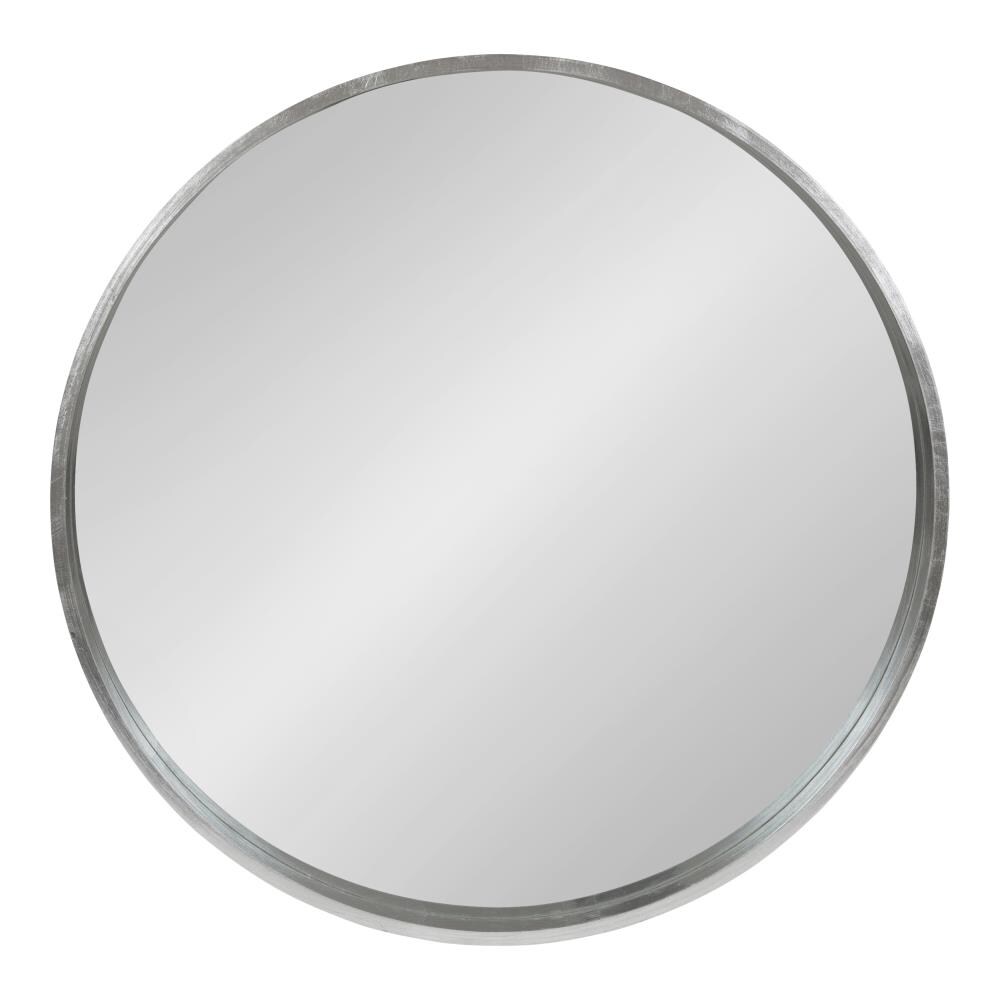 Kate and Laurel Travis 25.6-in W x 25.6-in H Round Silver Framed Wall ...