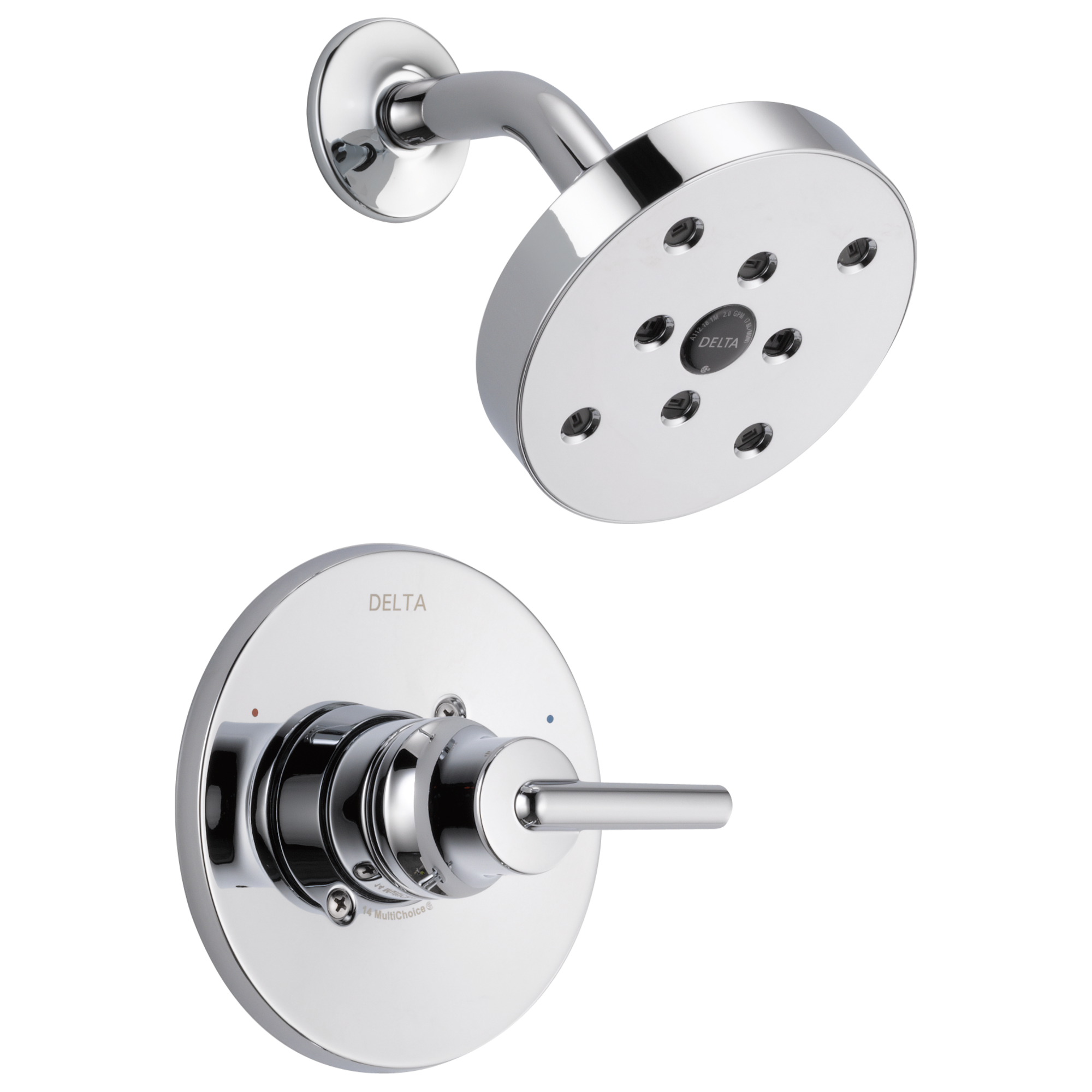 Delta T14259 Trinsic Chrome 1-handle Single function 5.4000-Inches Round Shower Faucet with Valve