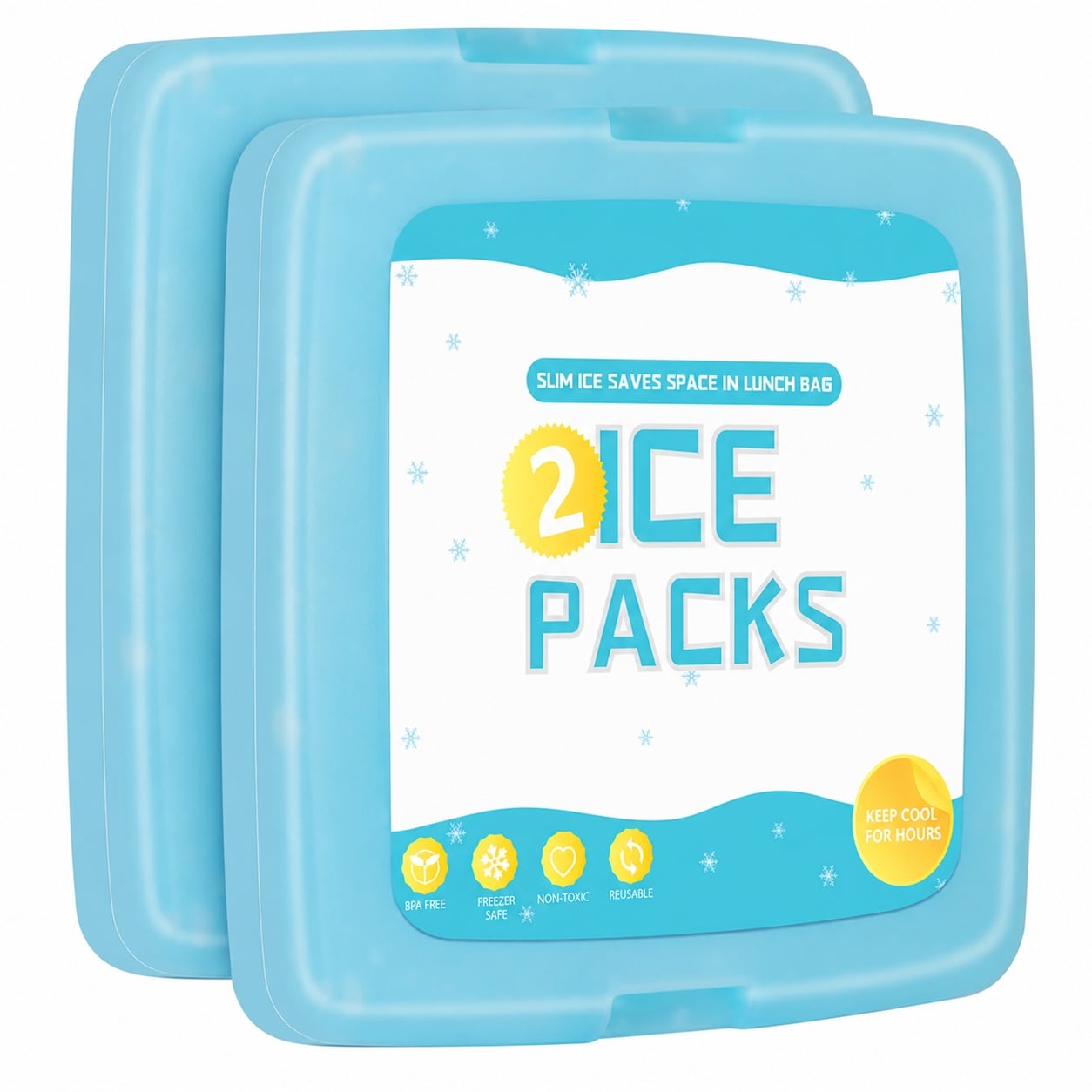 Etokfoks - Cooler Accessory Reusable Ice Pack for Lunch Boxes and Bags Freezer Pack for Beach Ca...