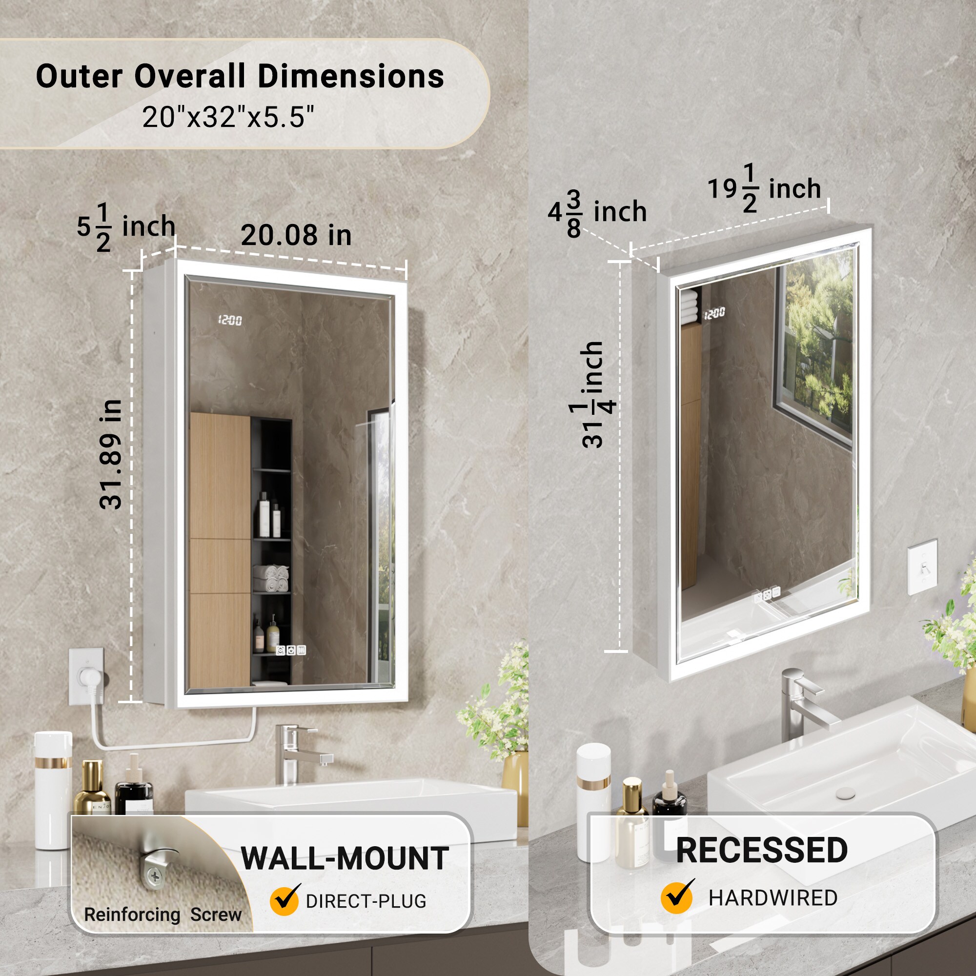 QueenFun BLMB2032 Bathroom-Medicine-Cabinets - View #5