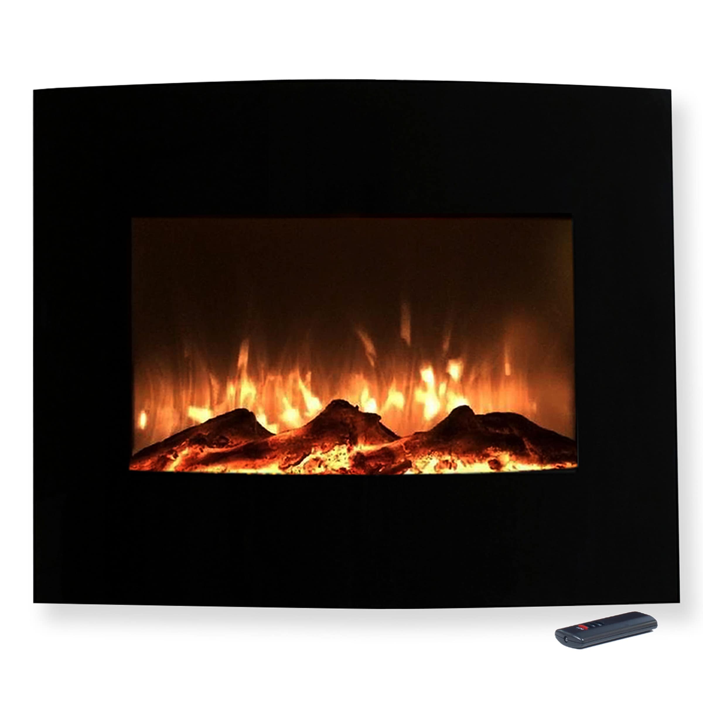 Hastings Home 25 In W Black Led Electric Fireplace In The Electric Fireplaces Department At
