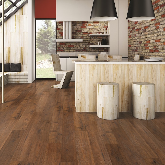 Pergo Portfolio + WetProtect Cambridge Abbey Oak 10-mm Thick Waterproof  Wood Plank 7.48-in W x 54.33-in L Laminate Flooring (19.76-sq ft) in the Laminate  Flooring department at Lowes.com