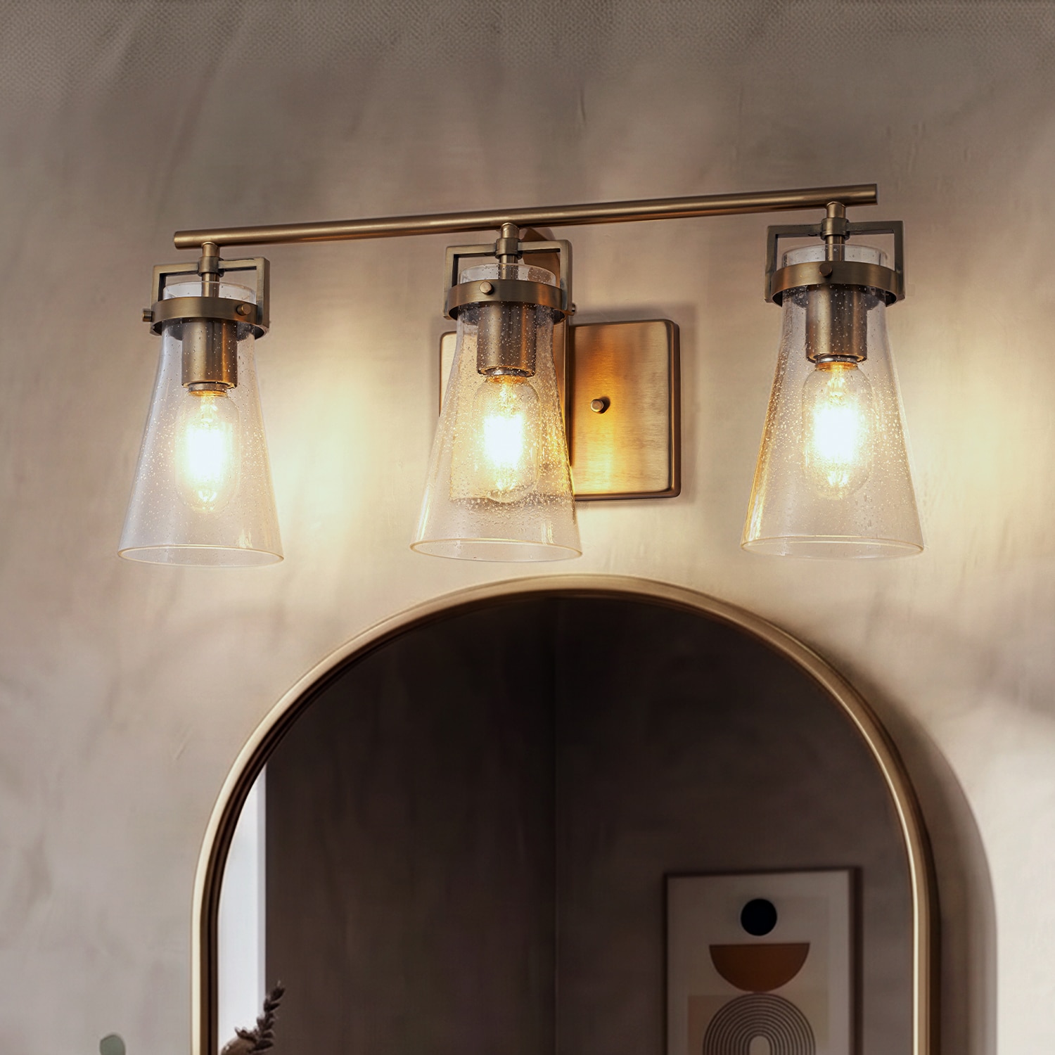 AloaDecor Lighting 22-in 3 Light Brushed Brass Modern/contemporary Bathroom Vanity light