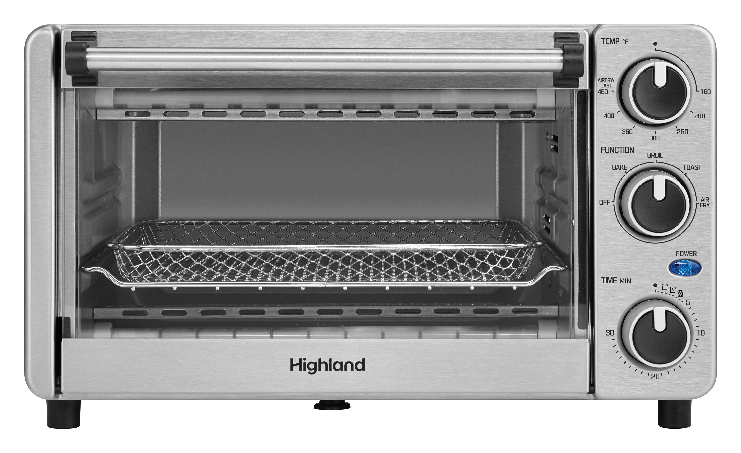 Kenmore Toaster Oven 4 Slice 2 Racks Sleek Stainless Steel Removable Crumb Tray 