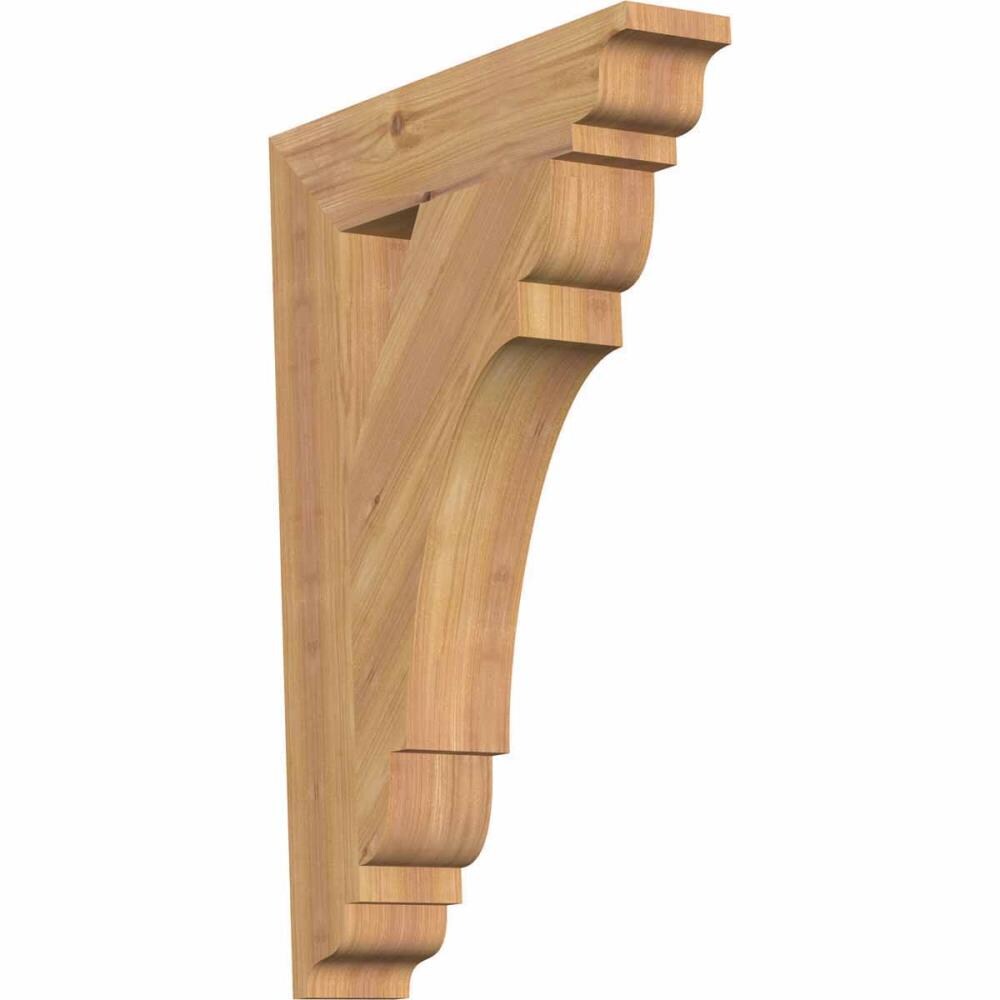 Ekena Millwork BKT04X18X26OLY01SWR Olympic traditional smooth 3-1/2-in x 18-in x 26-in Western red cedar Brown Wood Standard bracket
