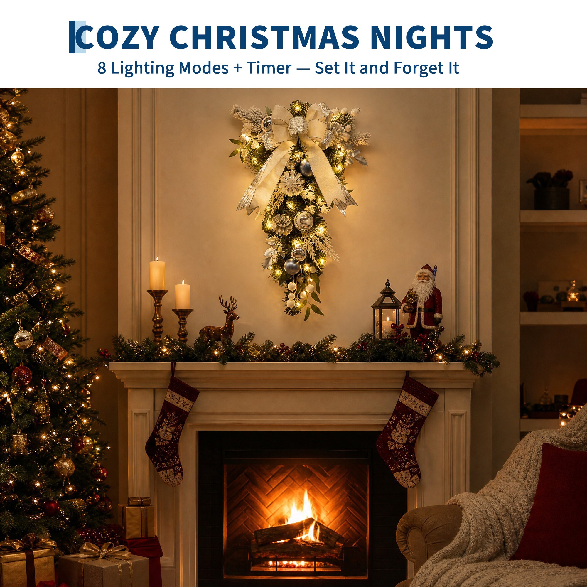 Garvee BPL-ZD7KOLQXTMX34 Artificial-Christmas-Wreaths - View #2