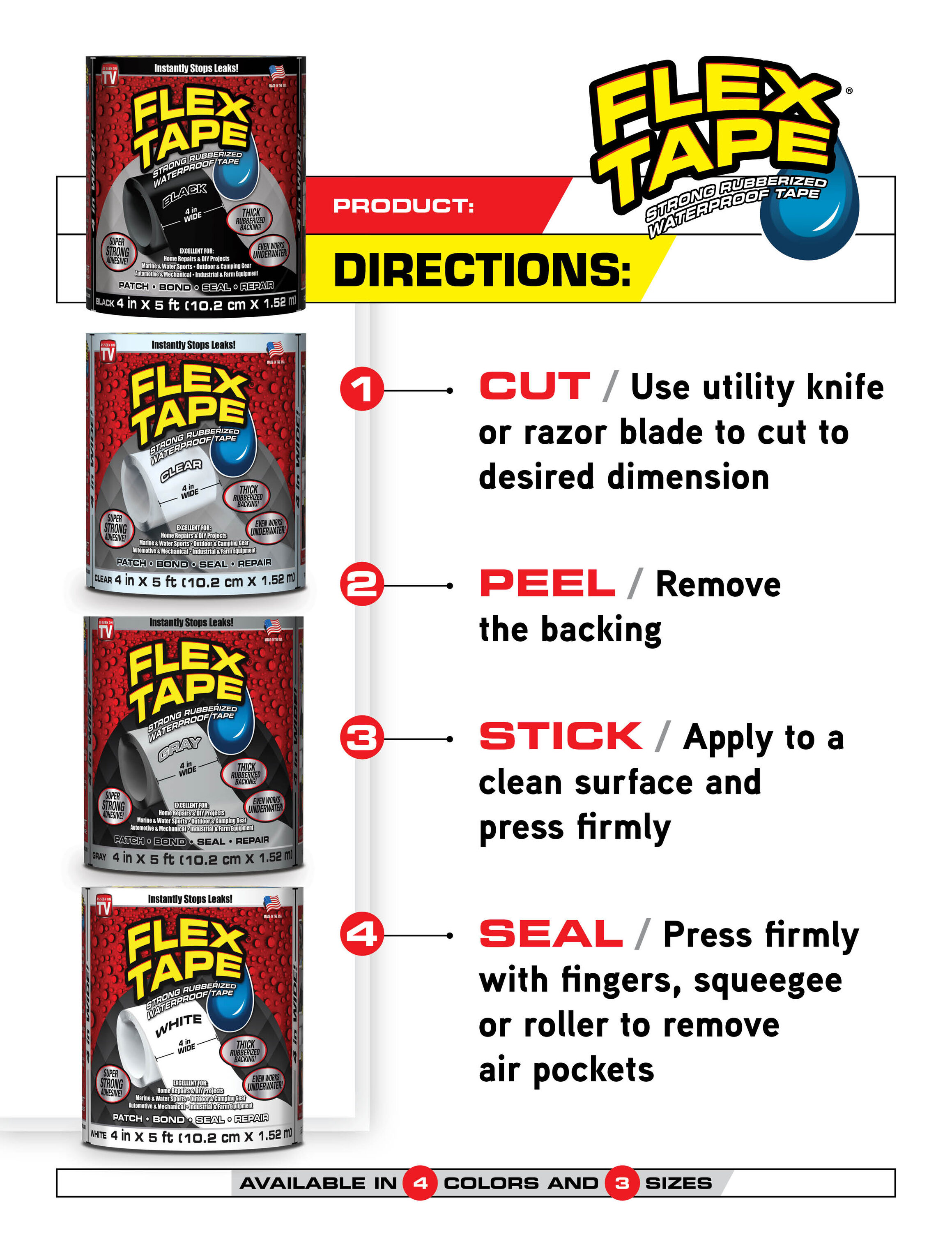 Flex Tape Max Clear Waterproof Rubberized Duct Tape 4-in x 25-ft in the Duct  Tape department at