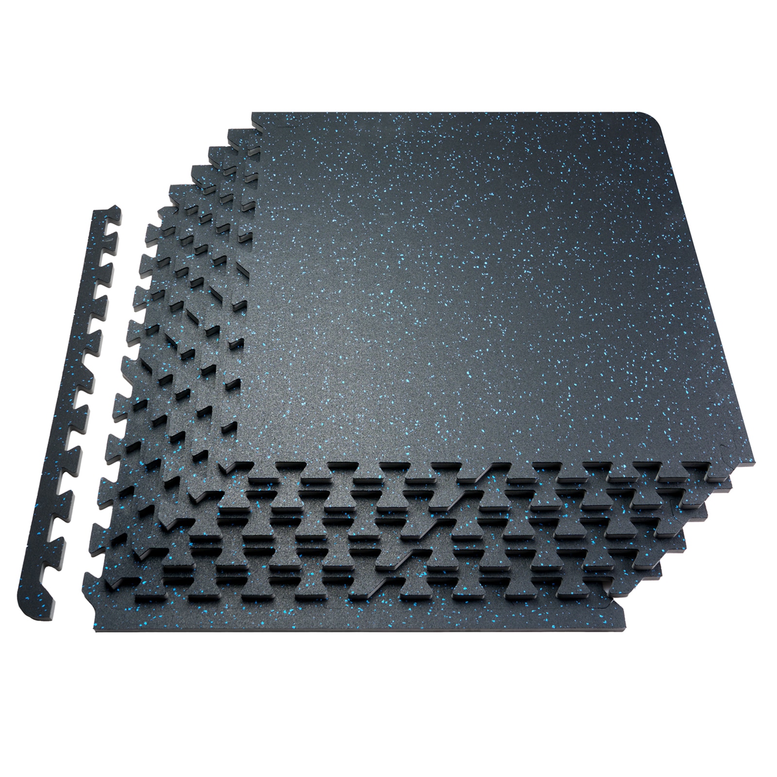 VEVOR - 0.56 Inch Thick Gym Floor Mats. 25 Tiles Rubber Top with EVA Foam. 25in x 25in Gym Floori...