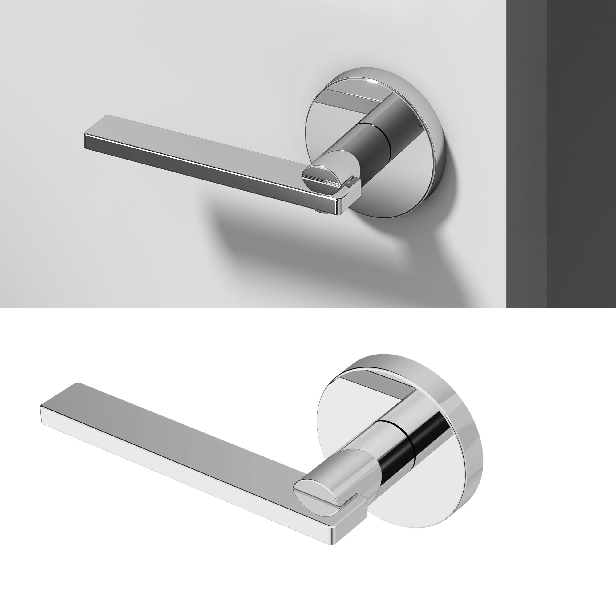 OKUN Valli Chrome Interior or Hall/Closet Dummy Door Handle