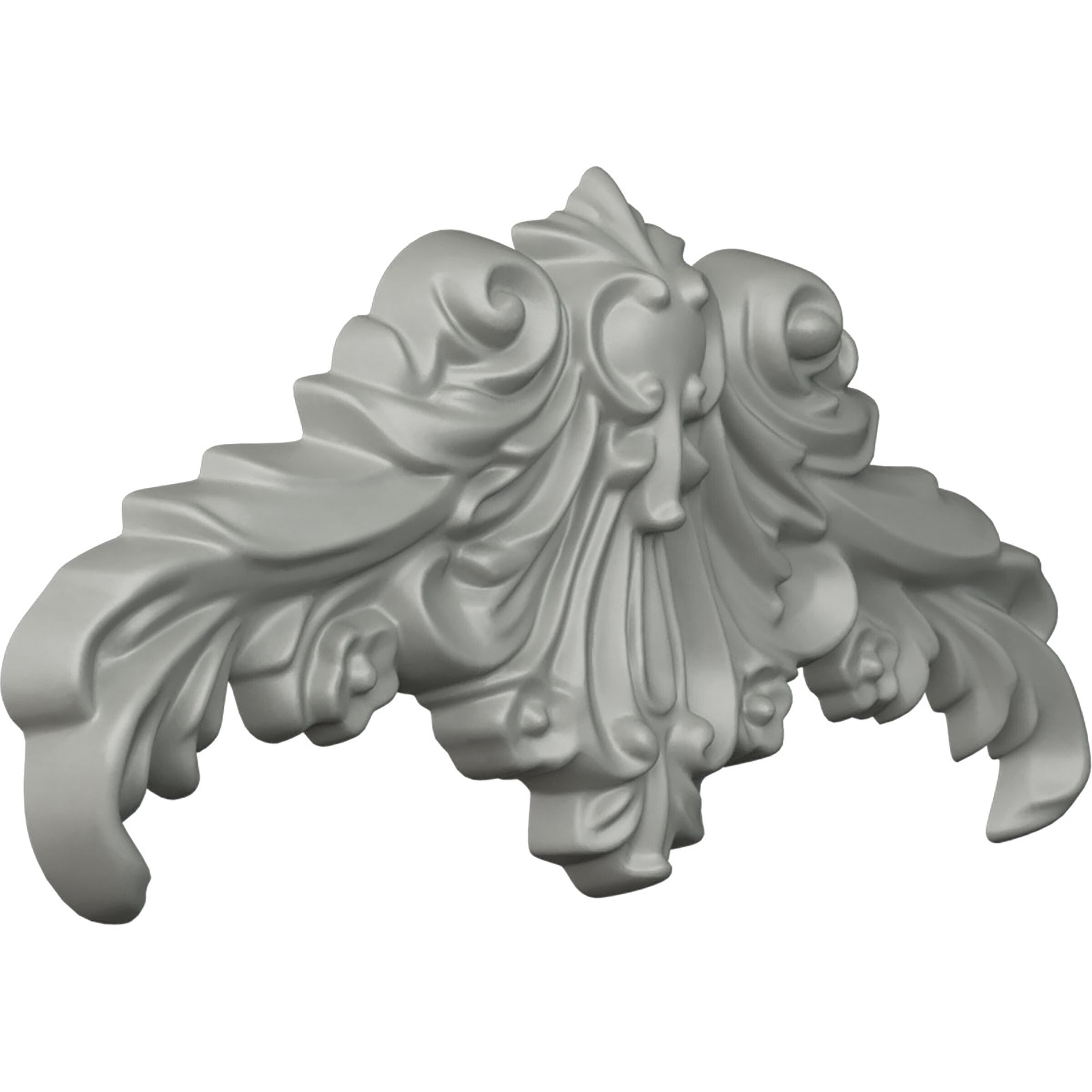 Primed Polyurethane Acanthus Center Onlay, 10.625" x 5.25"