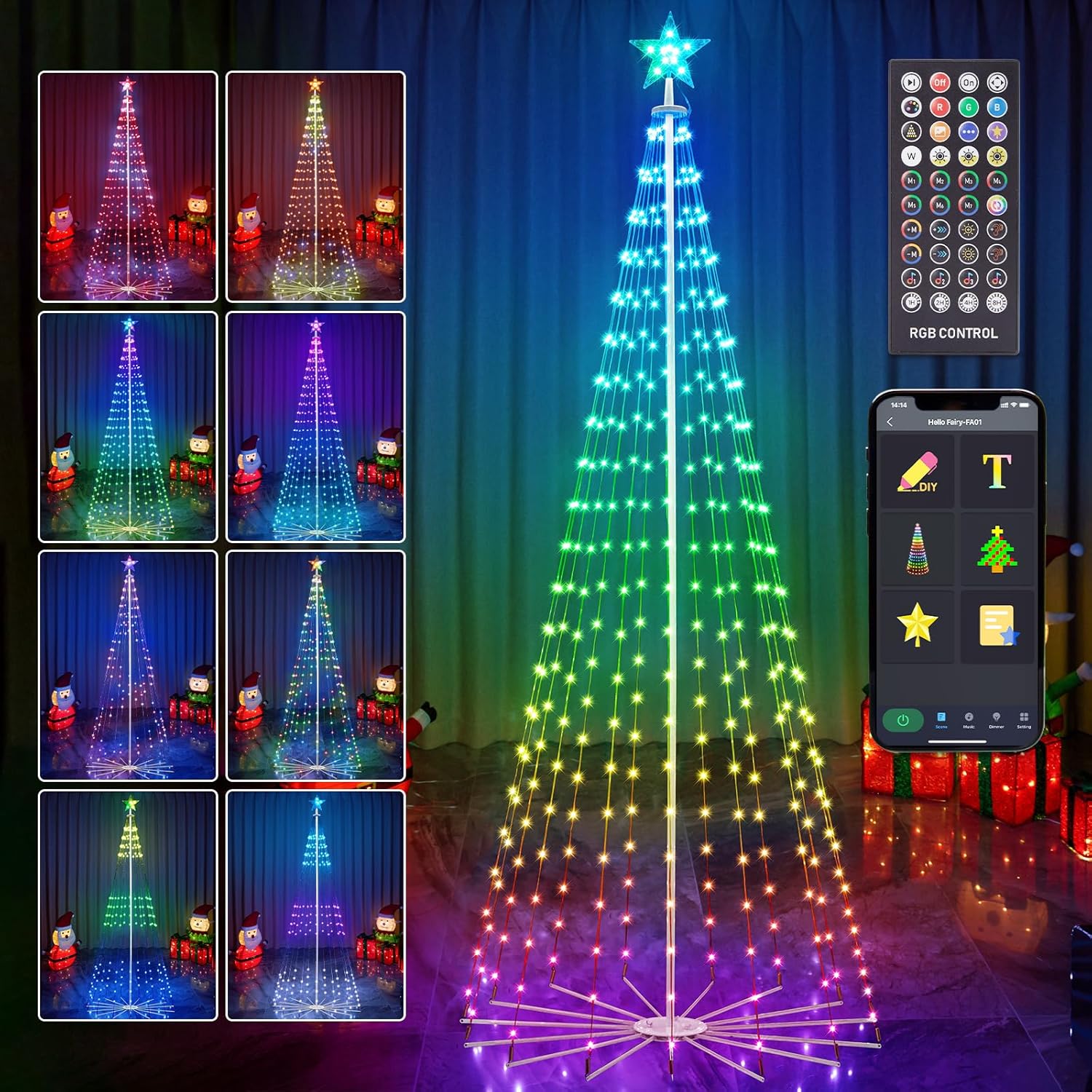 Avacube ABSL6109 9-ft Pre-lit White Artificial Christmas Tree with Color Changing LED Lights