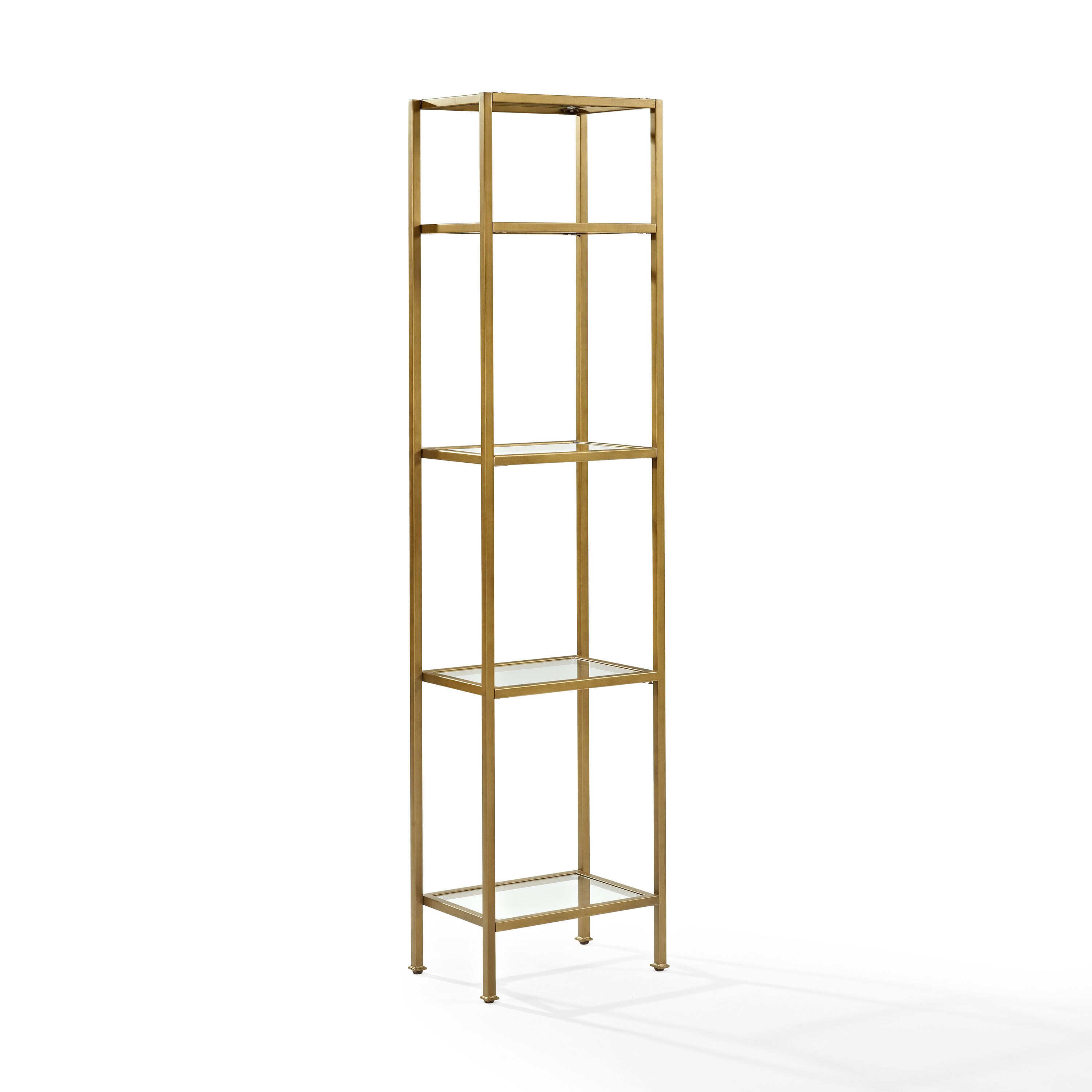 Crosley Furniture CF6114-GL Aimee Gold Metal 4-Shelf Modular Bookcase (18-in W x 73-in H x 12-in D)