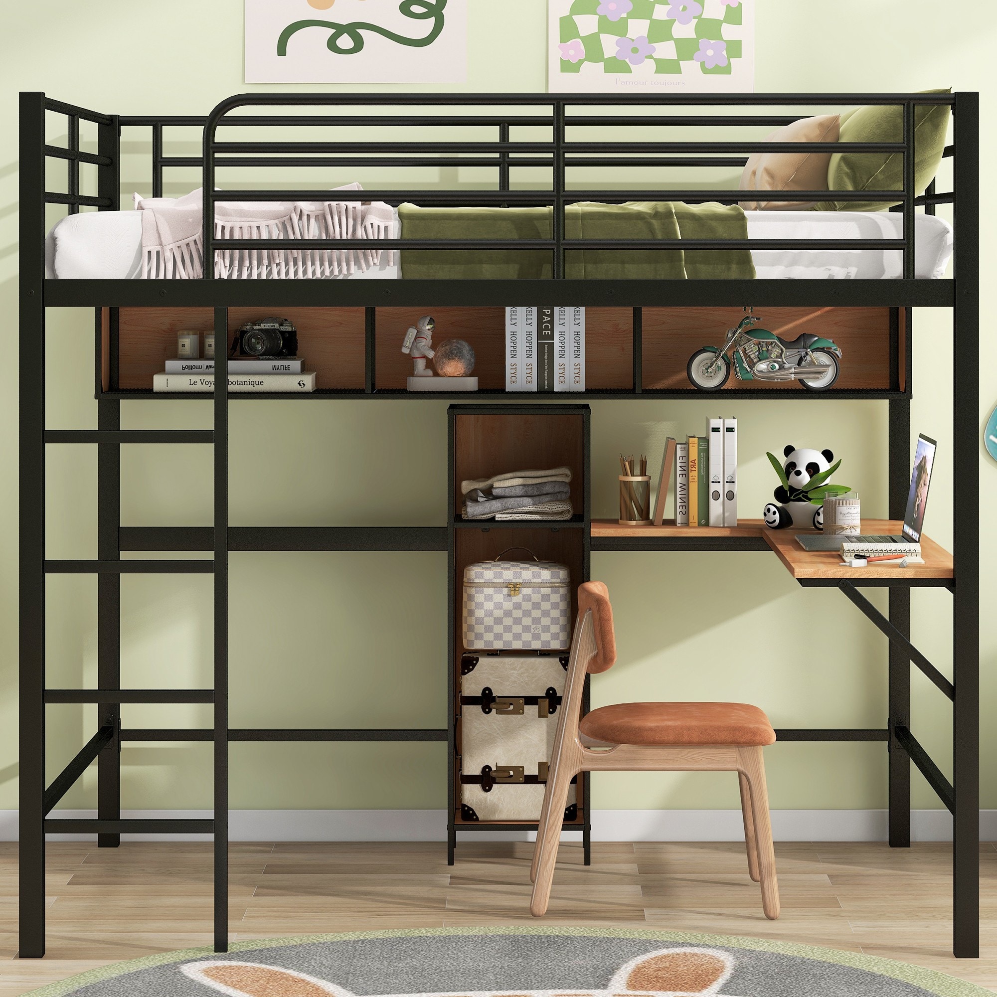 Yiekholo Black Full Loft Bunk Bed LL-1474AAB at Lowes.com