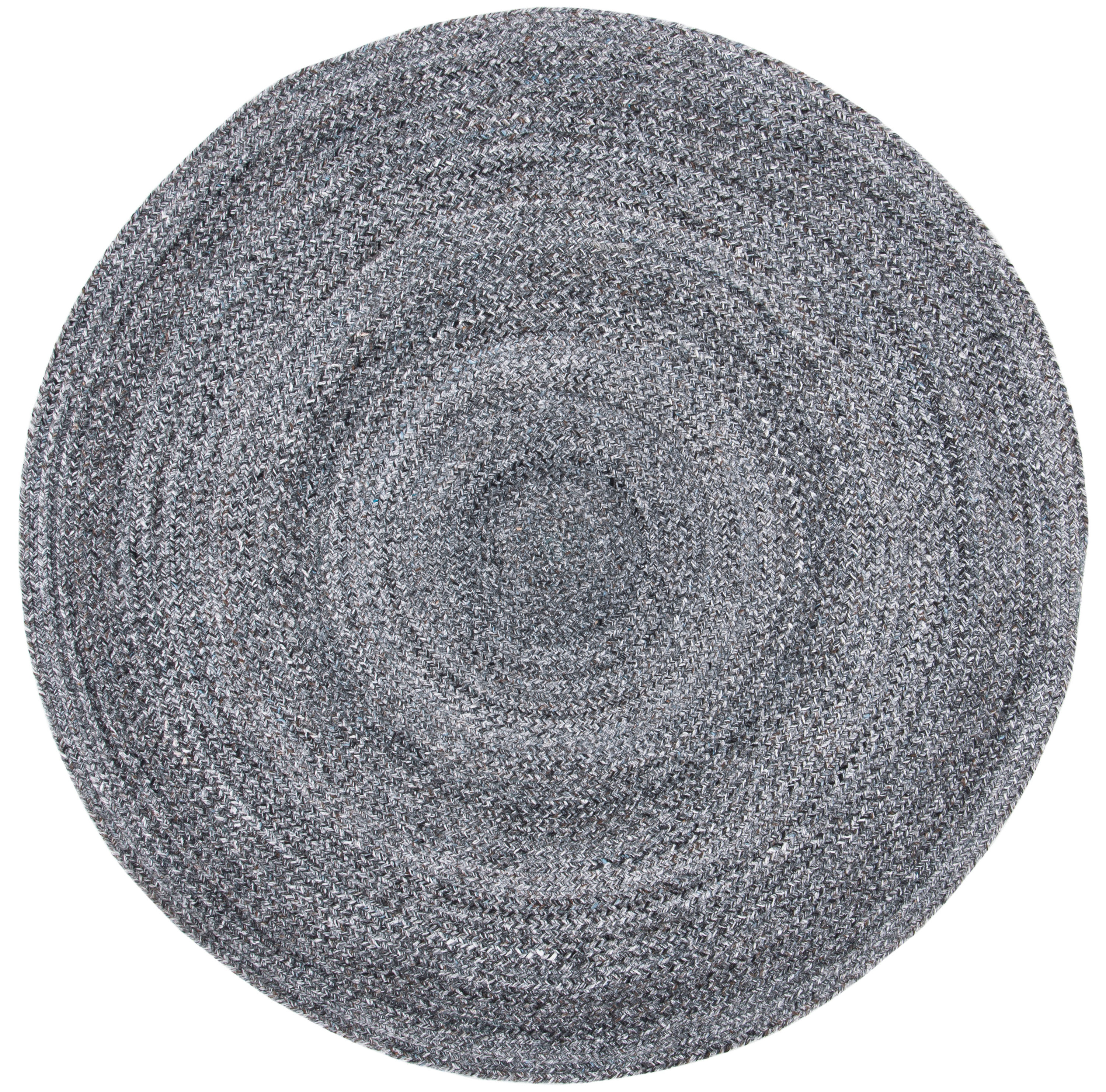 Safavieh BRD851H-6R Braided Mared 6 x 6 (ft) Polyester Charcoal Round Indoor Abstract Farmhouse/Cottage Area rug