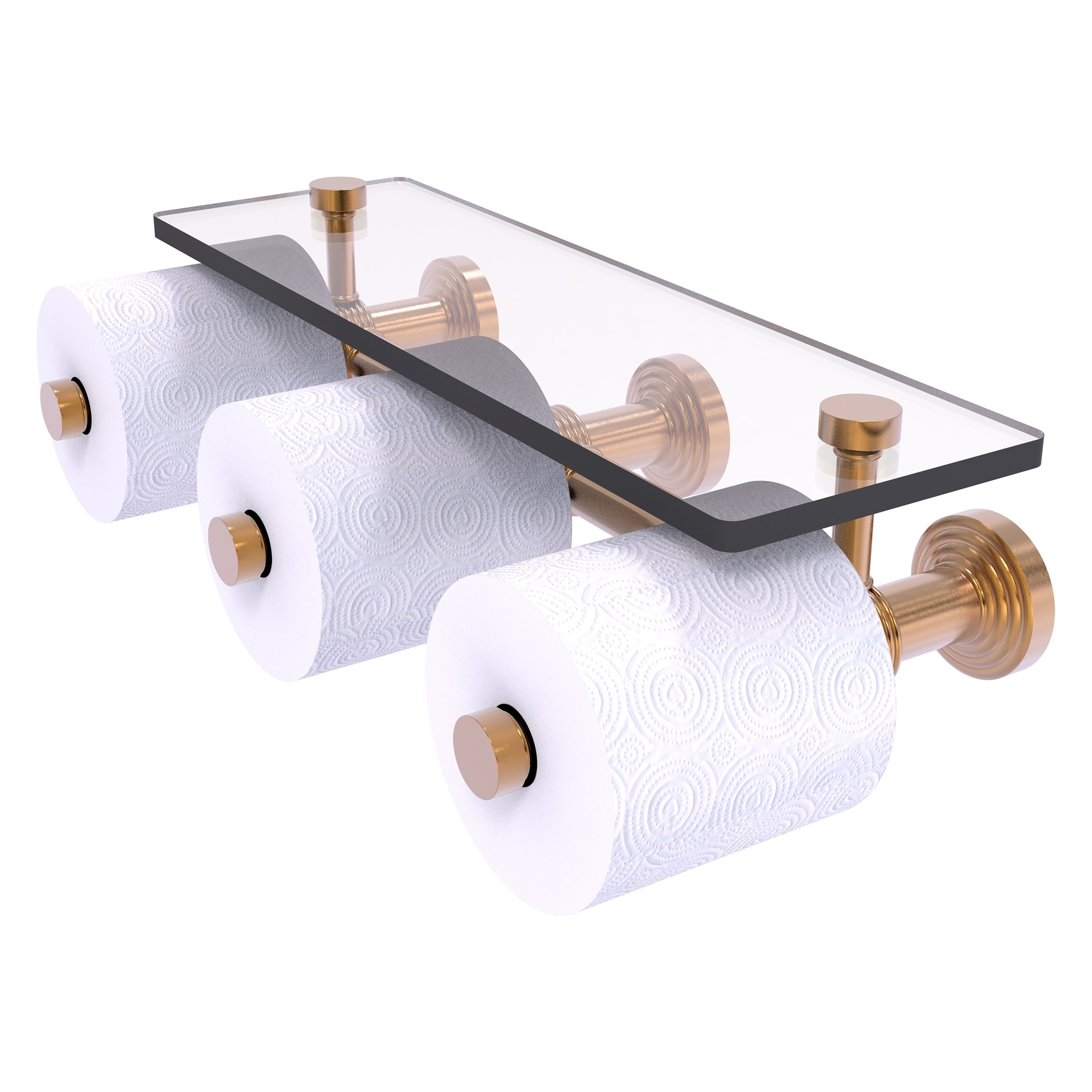 Allied Brass WP-35-3S-BBR Waverly Place Brushed Bronze Wall mount Double post Toilet Paper Holder 3 -Rolls with Storage