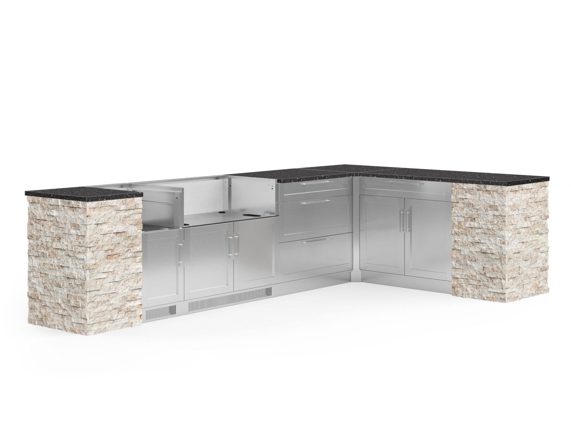 NewAge Products 69605 Signature Series Stainless Steel 11 -Piece 137.94-in W x 25.5-in D x 37-in H Modular Outdoor Kitchen Set