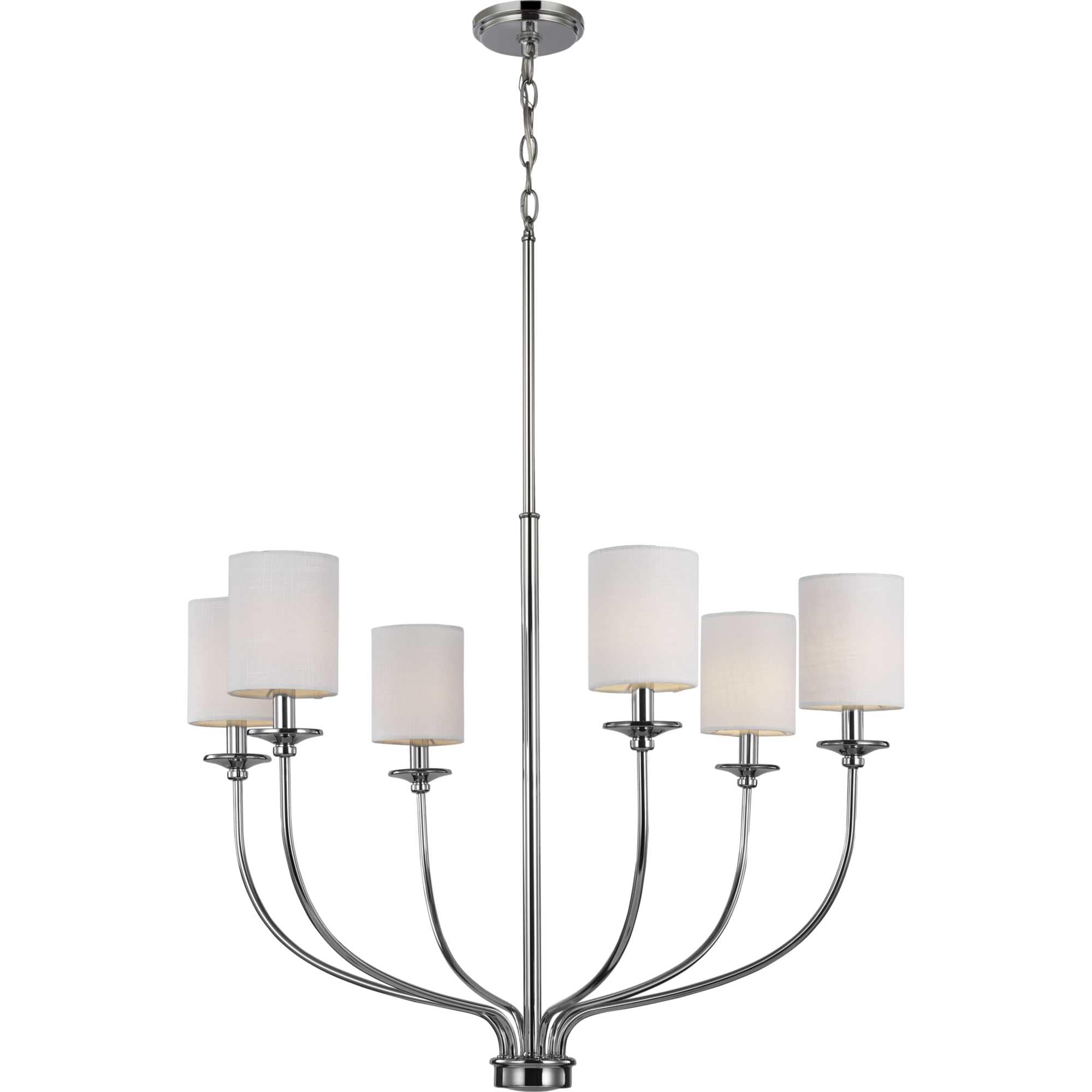 Bonita Six-Light Polished Chrome Drum Shade Chandelier