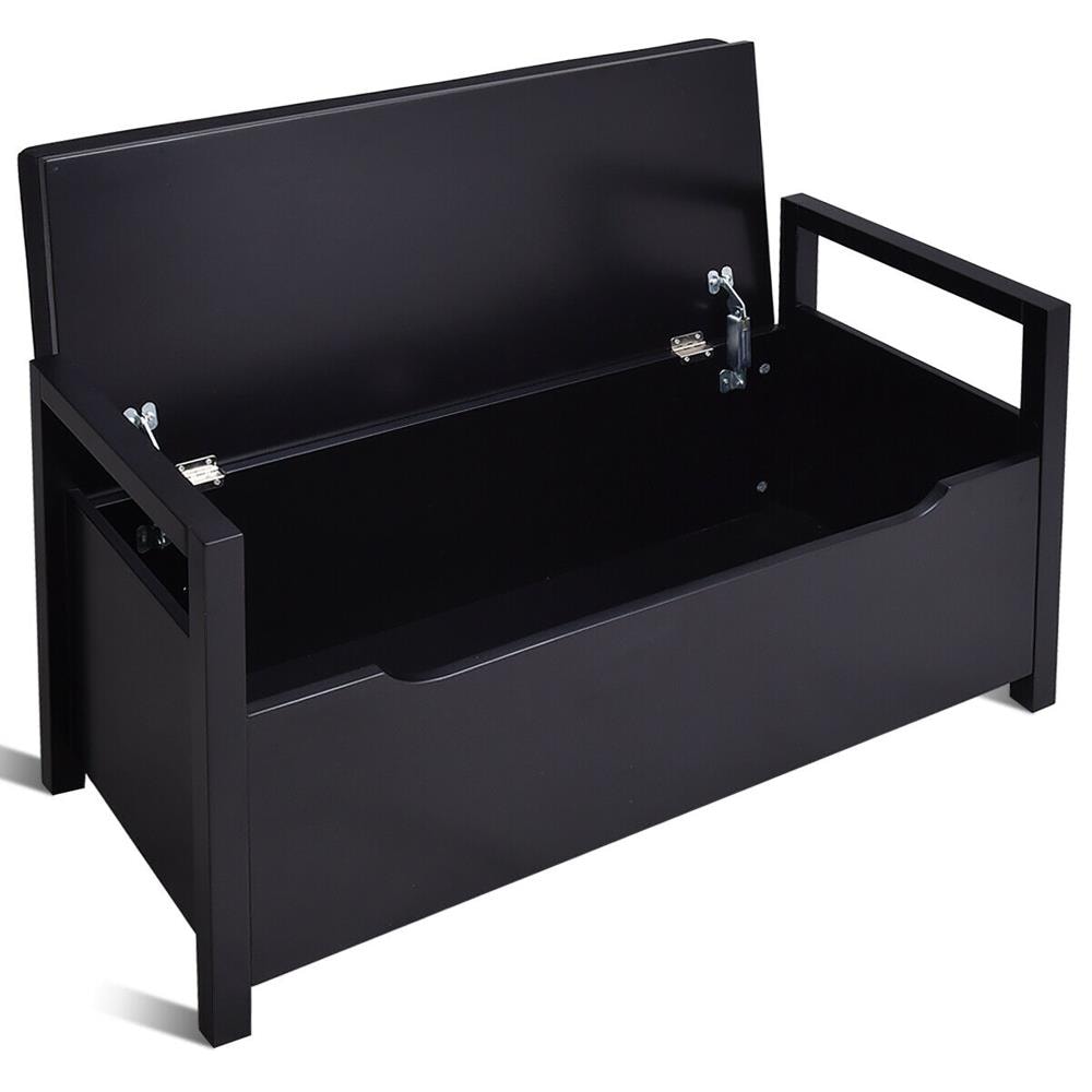 Simplify Modern Black Storage Bench with Storage 32-in x 12.6-in x 18-in in  the Benches department at