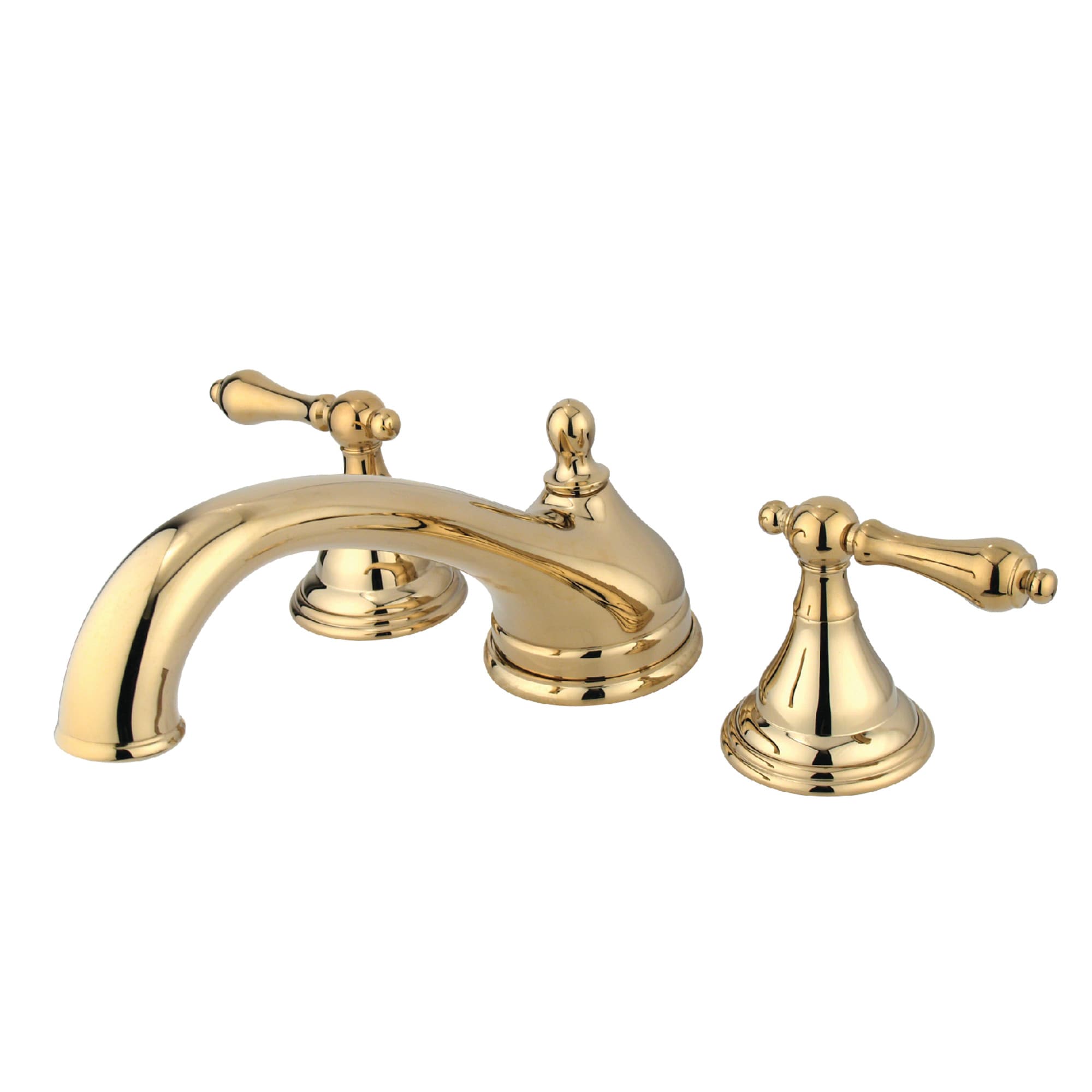 Kingston Brass WLKS5532AL Vintage Polished brass 2-handle Deck-mount Roman Low-arc Bathtub Faucet ( Valve Included )