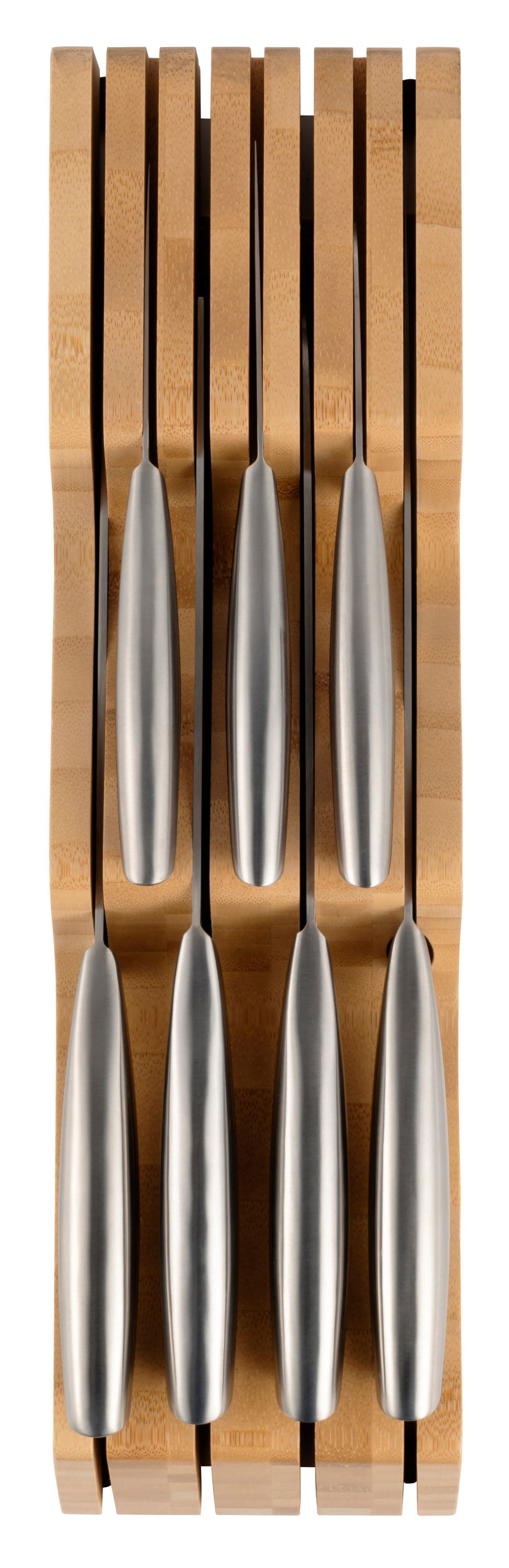 Ozeri Handcrafted 8-Piece Stainless Steel Knife Set - Japanese Slotted  Blades - Tarnish Resistant, Rust Proof - Chef, Santoku, Paring Knives in  the Cutlery department at