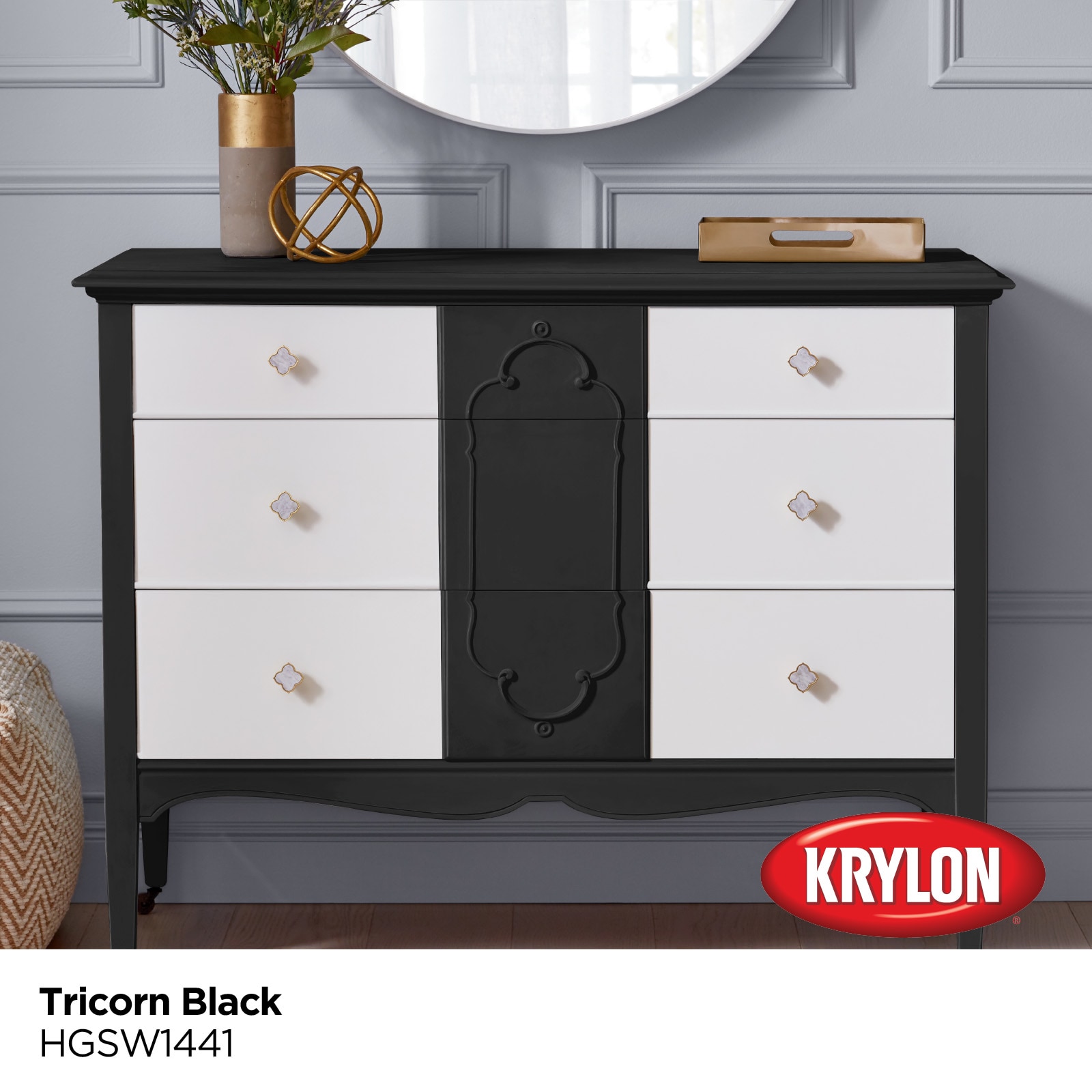 Krylon Tricorn Black Hgsw1441 Water-based Chalky Paint (1-Quart) in the  Craft Paint department at