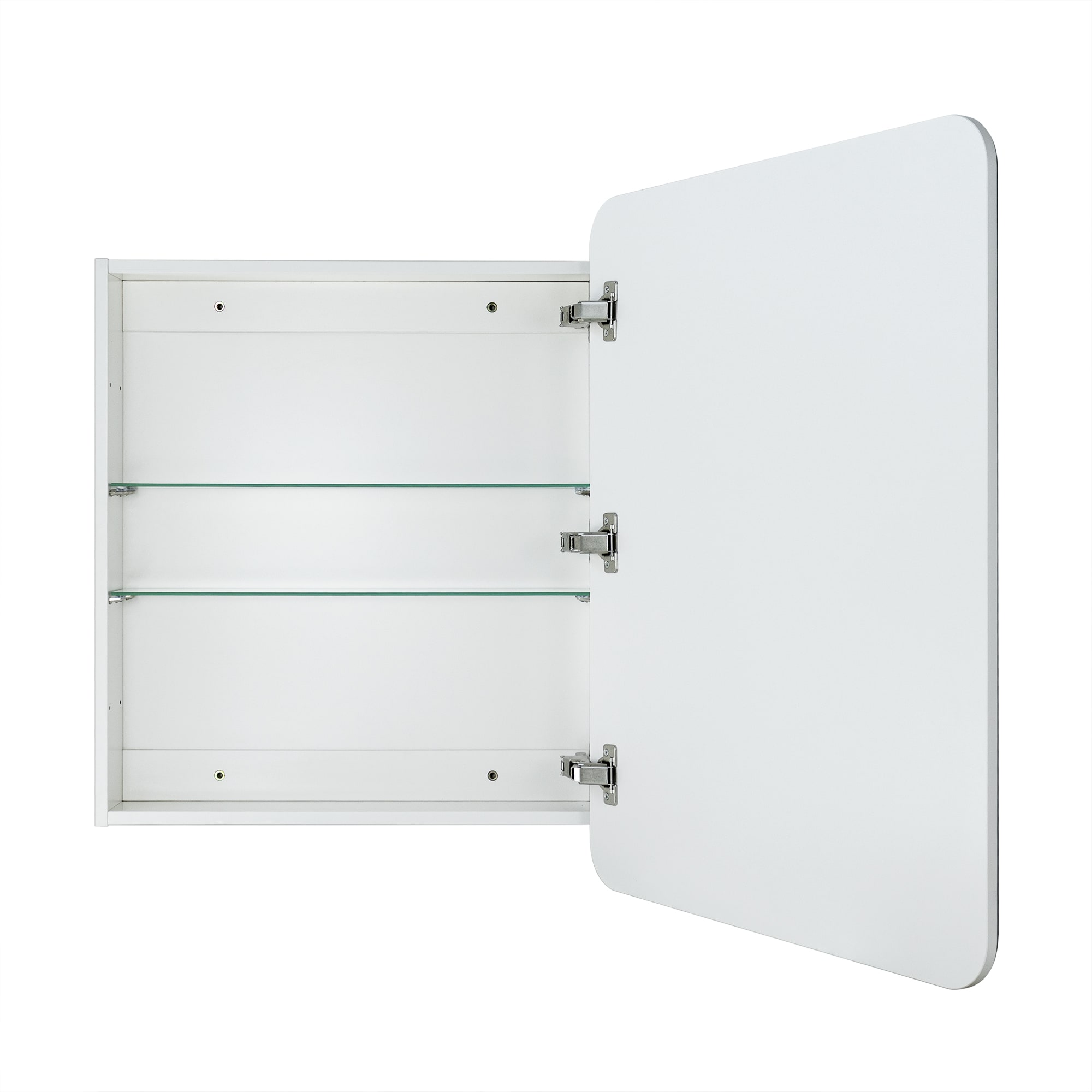 TEHOME 24'' x 30'' White Frameless Metal Medicine Cabinet with Mirror