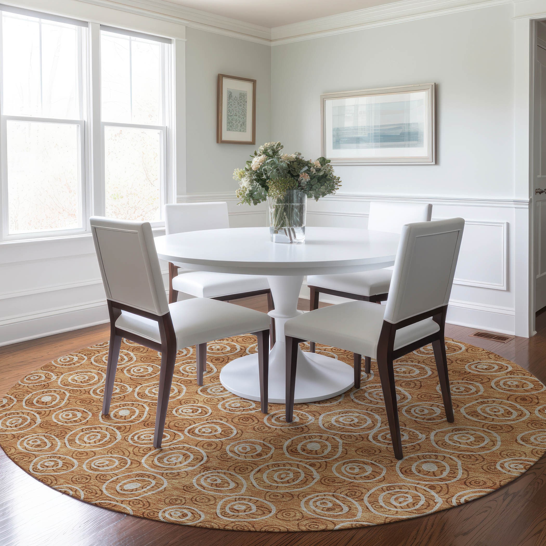 Addison Rugs ACN728TR8RO Chantille ACN728TR 8 x 8 (ft) Polyester Terracotta Round Indoor/Outdoor Geometric Machine washable Area rug