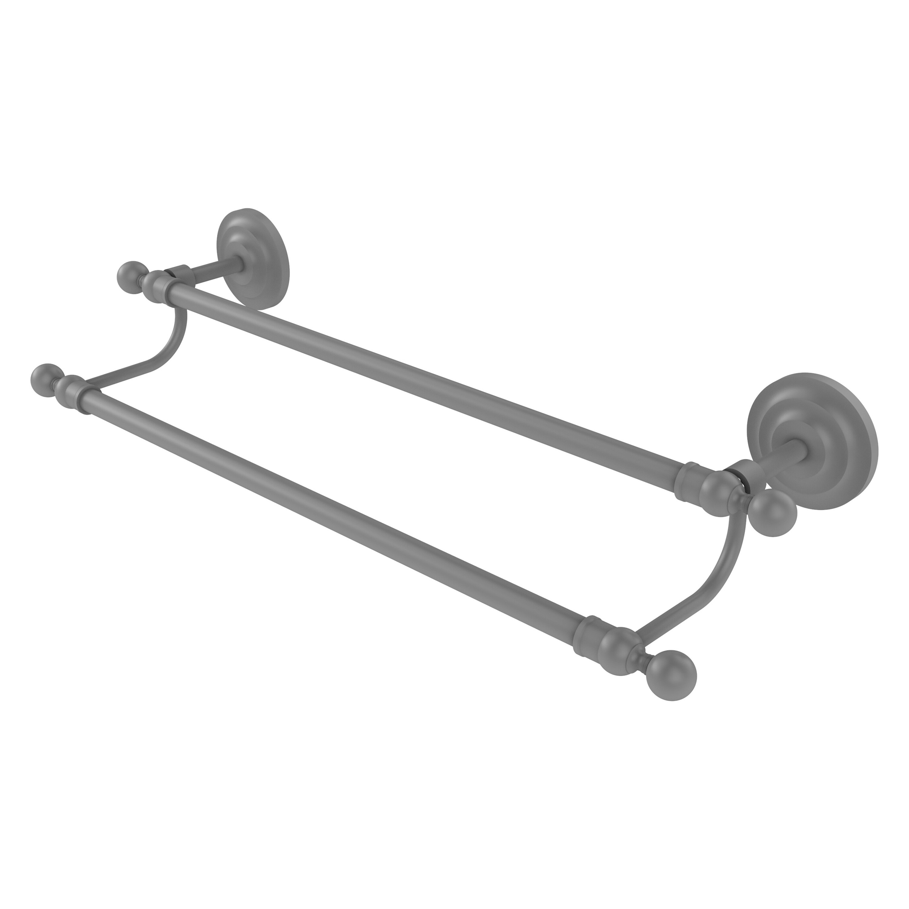 Allied Brass QN-72/30-GYM Que New 30-in double Matte Gray Wall mount Double Towel Bar