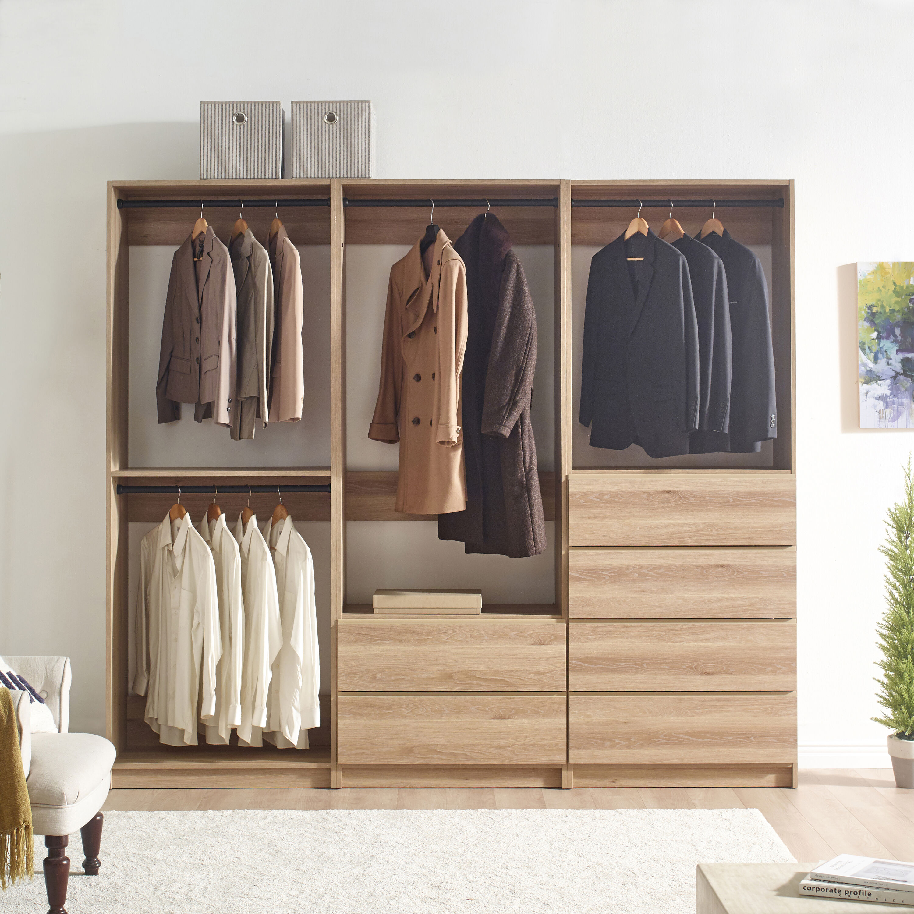 Klair Living PROSPER-C OAK Wood-Closet-Kits - View #6