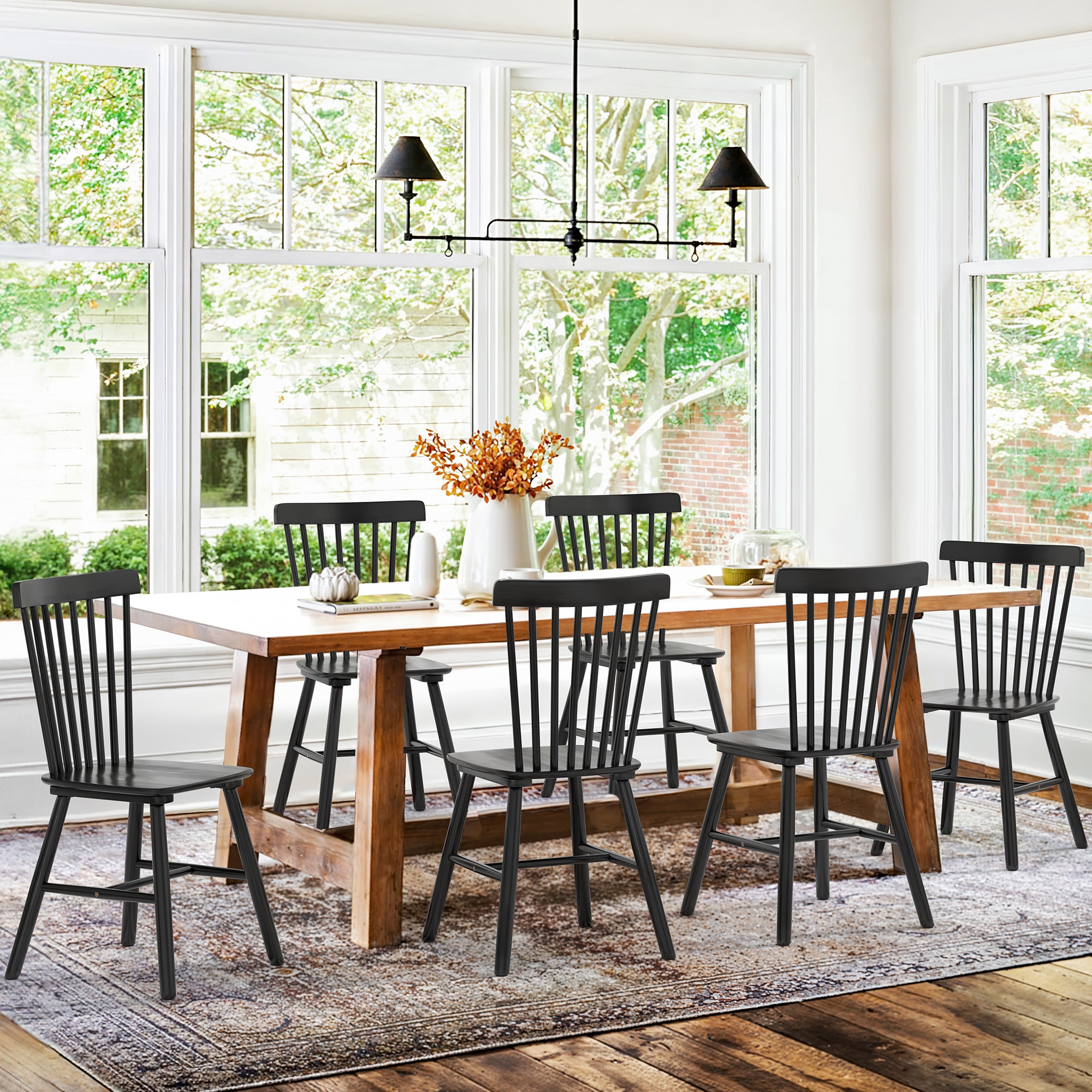LUE BONA WS-BL-6 Set of 6 Traditional Dining Side Chair (Wood Frame)