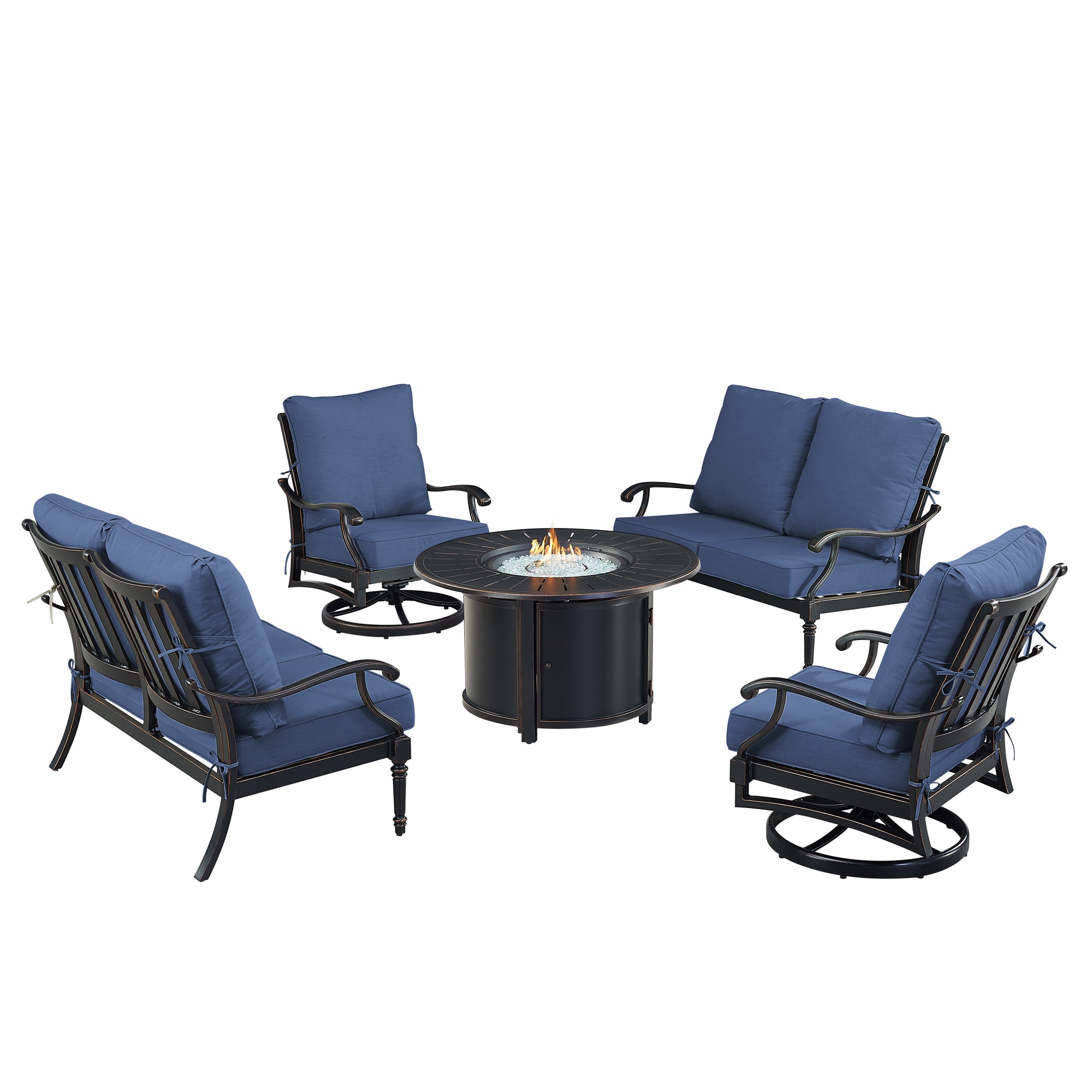 Oakland Living SHACO2LS2CHNOBUBLCU Patio-Conversation-Sets - View #2