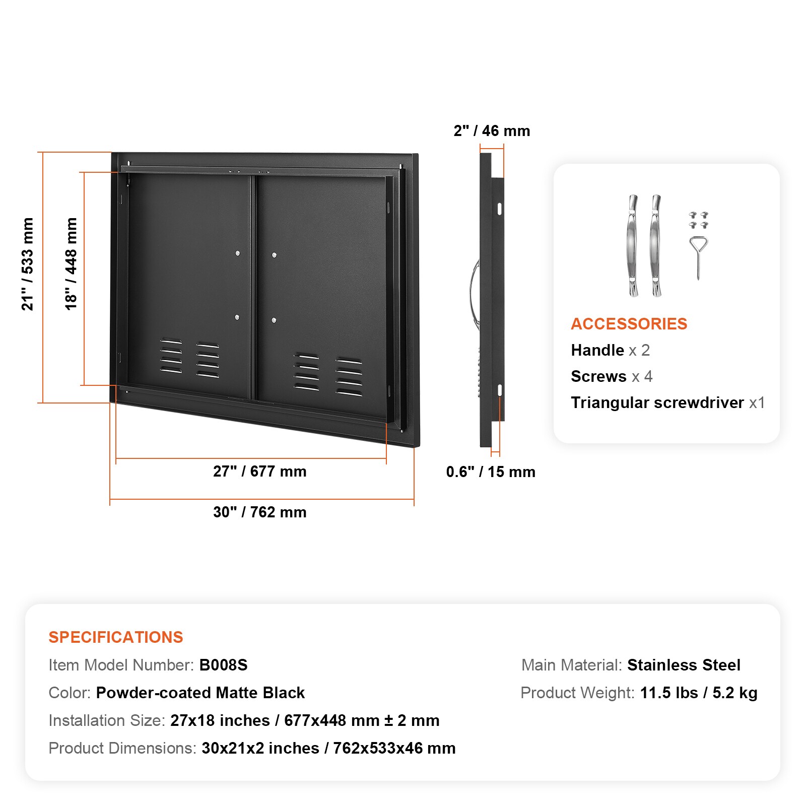 VEVOR SCSMMBSCJMHS05021V0 Builtin-Grill-Cabinet-Parts - View #7