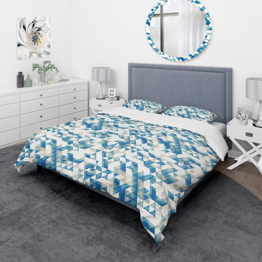 Designart BED18792-K 3 -Piece Blue King Duvet cover Set
