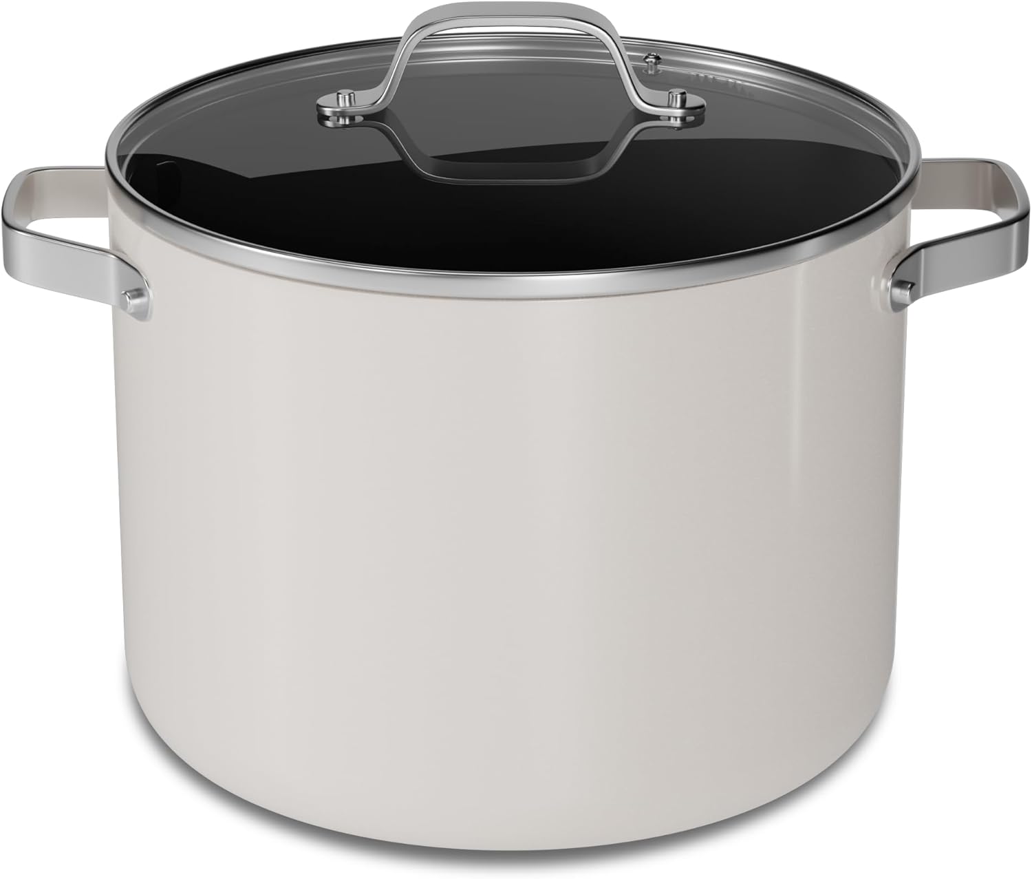 Bakken Swiss Bakken 12 Quart Ceramic Coated Stock Pot with Lid Nonstick Easy Clean Tempered Glass Lid Riveted Stainless Steel Handles Oven Safe Up to 500F PTFE PFAS Free Compatible with Gas Electric Induction and Ceramic Stovetops