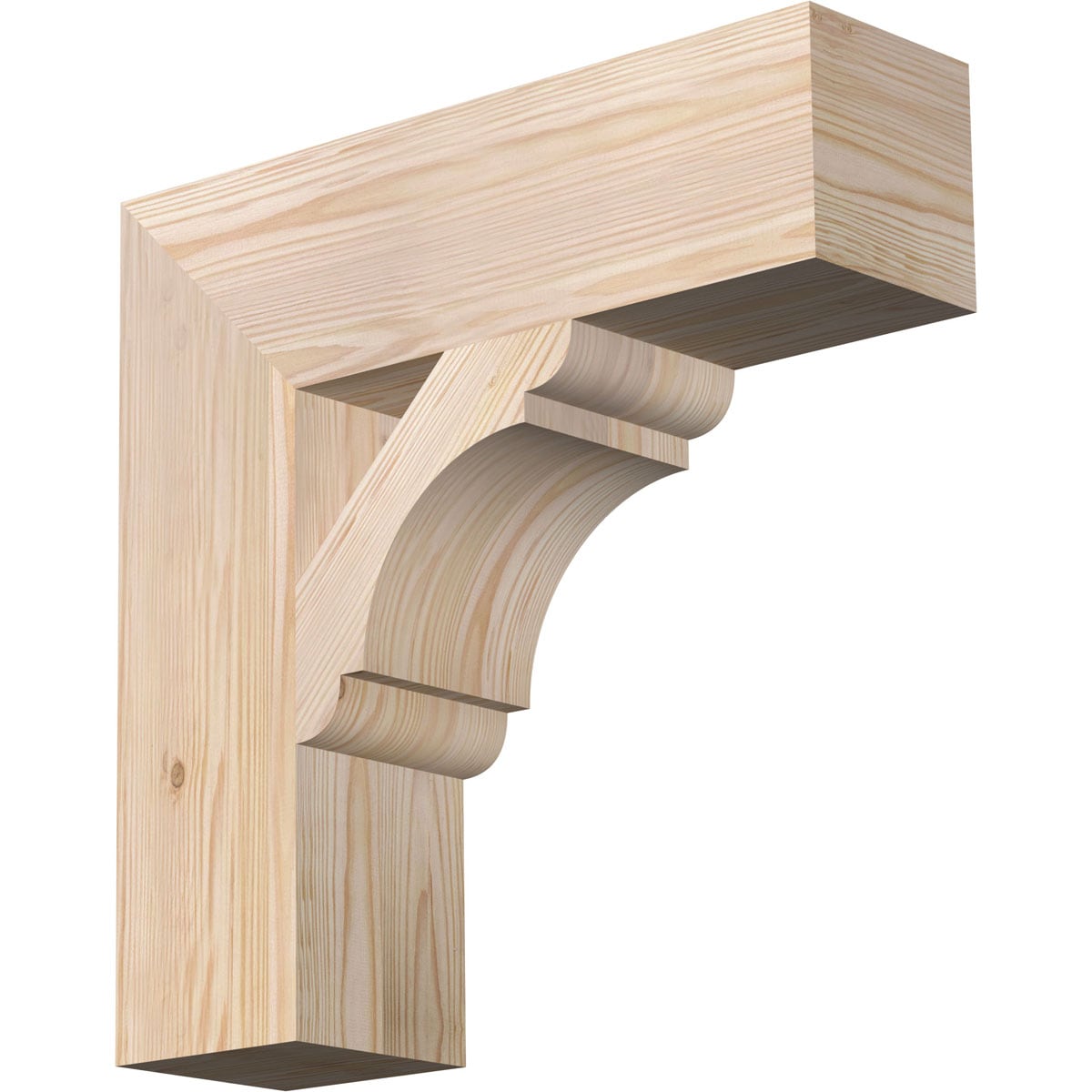 Ekena Millwork BKT06X20X20OLY05SDF Olympic block smooth 5-1/2-in x 20-in x 20-in Douglas fir Brown Wood Standard bracket