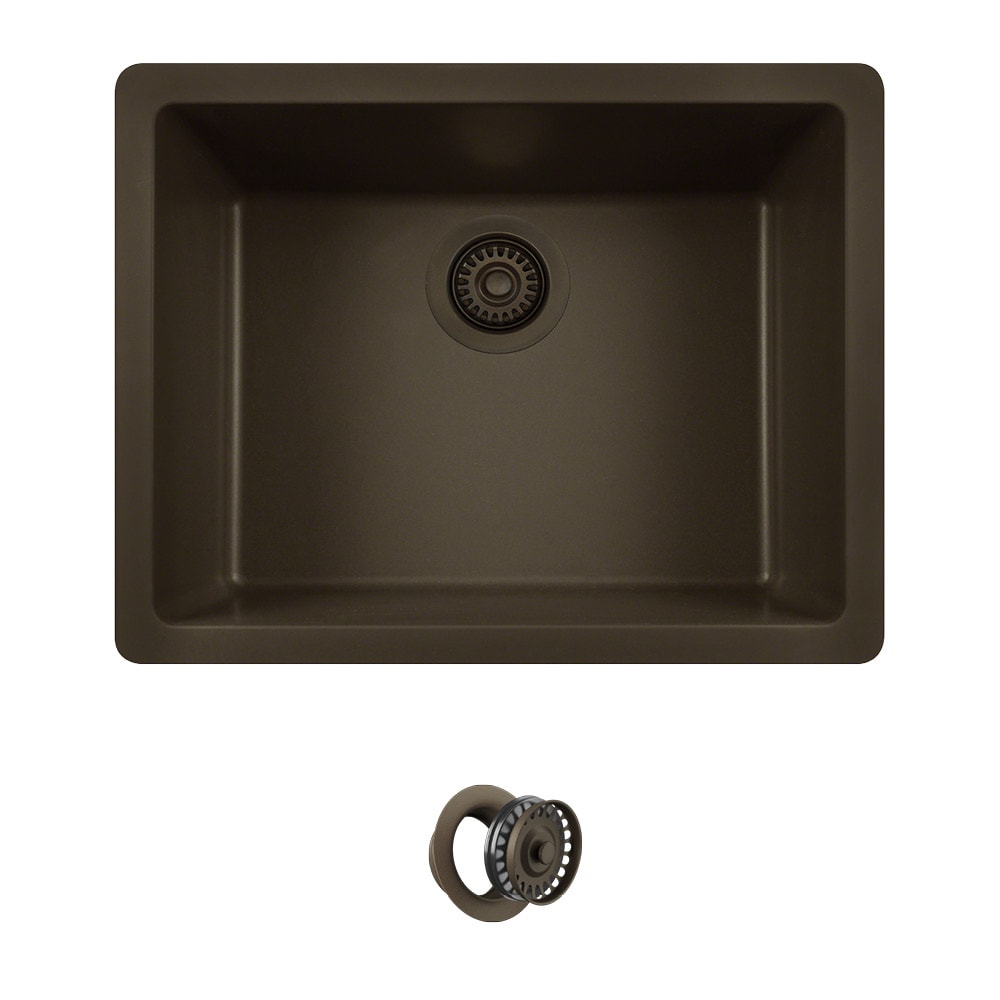 MR Direct Dual Mount 21 63 In X 16 88 In Mocha Composite Single Bowl   10839777 