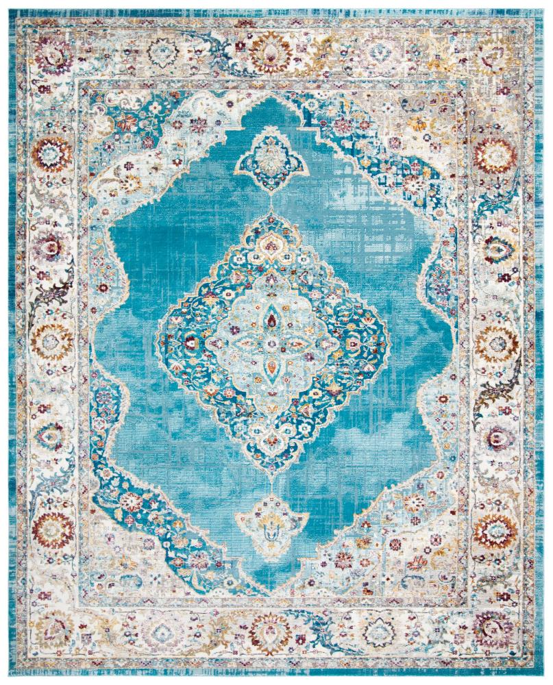 Safavieh ARA116M-8 Aria Botich 8 x 10 (ft) Loomed Polypropylene Ivory/Navy Rectangular Indoor Distressed/Overdyed Vintage Area rug
