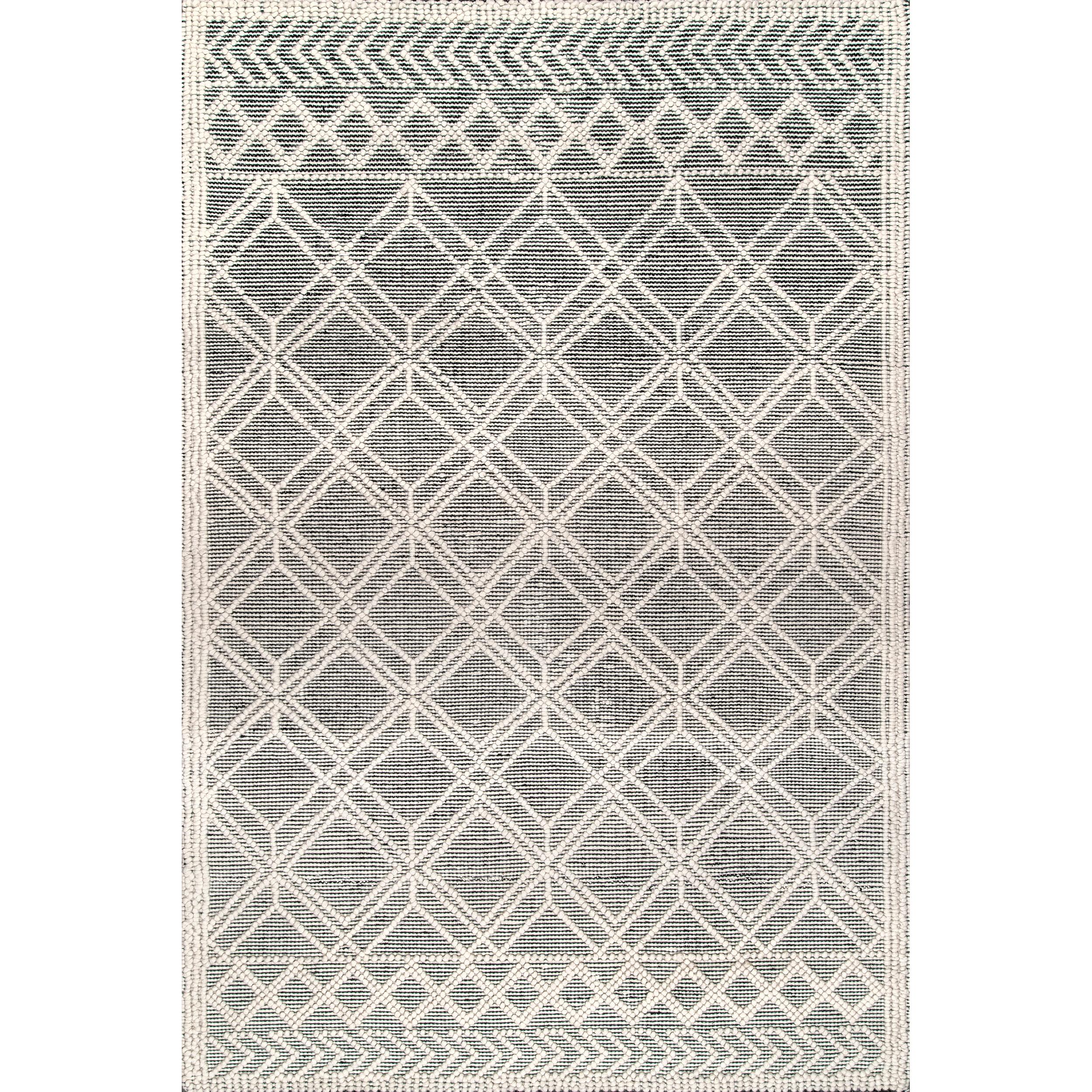 nuLOOM VESR01A-26010 Milly 2 x 10 (ft) Wool Gray Rectangular Indoor Trellis Runner rug