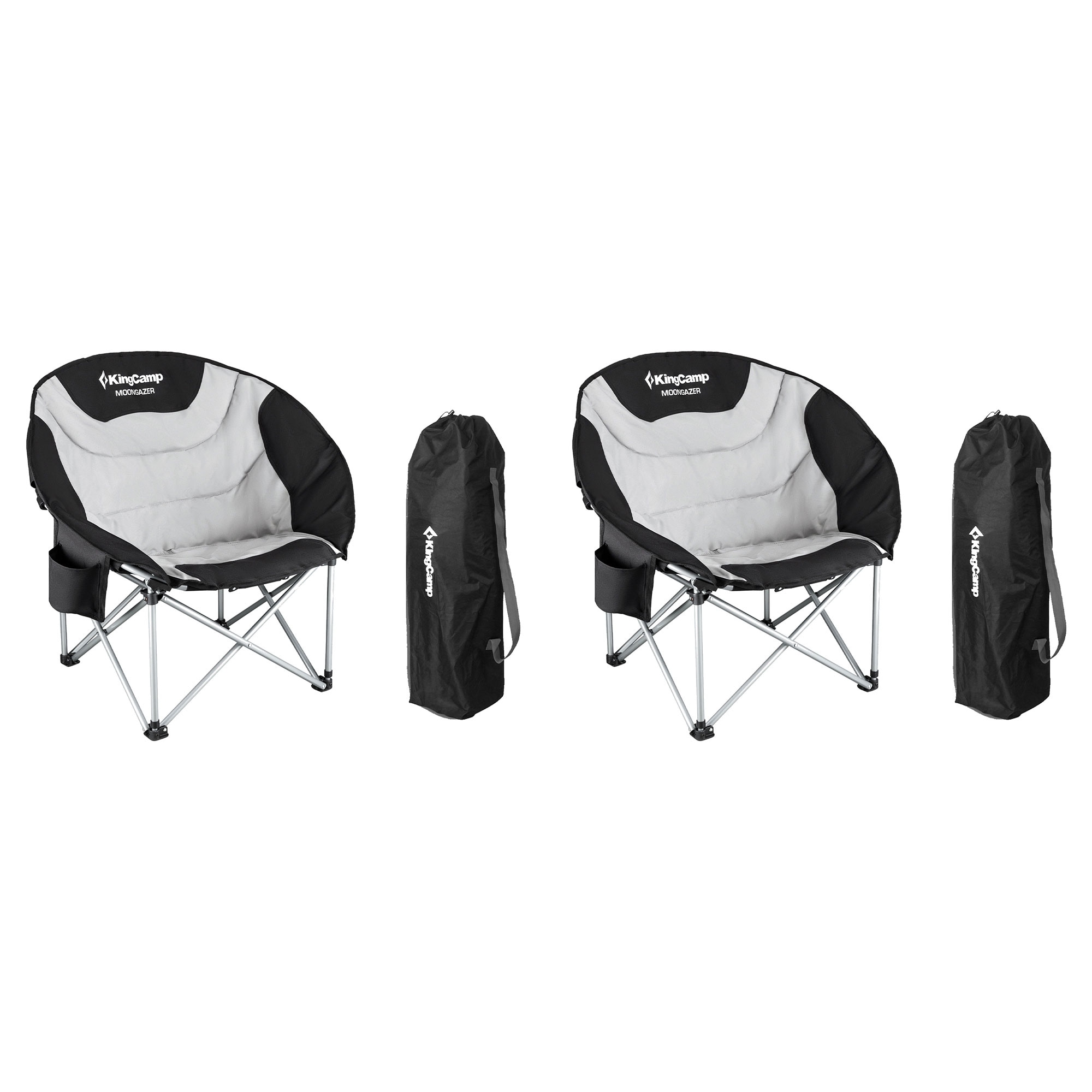 KingCamp 397280 Polyester Black/Gray Folding Beach lounger
