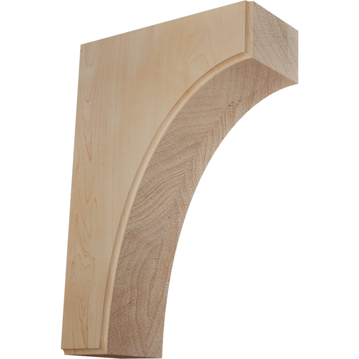 Ekena Millwork BKTW05X08X12CVMA Clarksville 5-1/4-in x 8-in x 12-in Maple Brown Wood Standard bracket