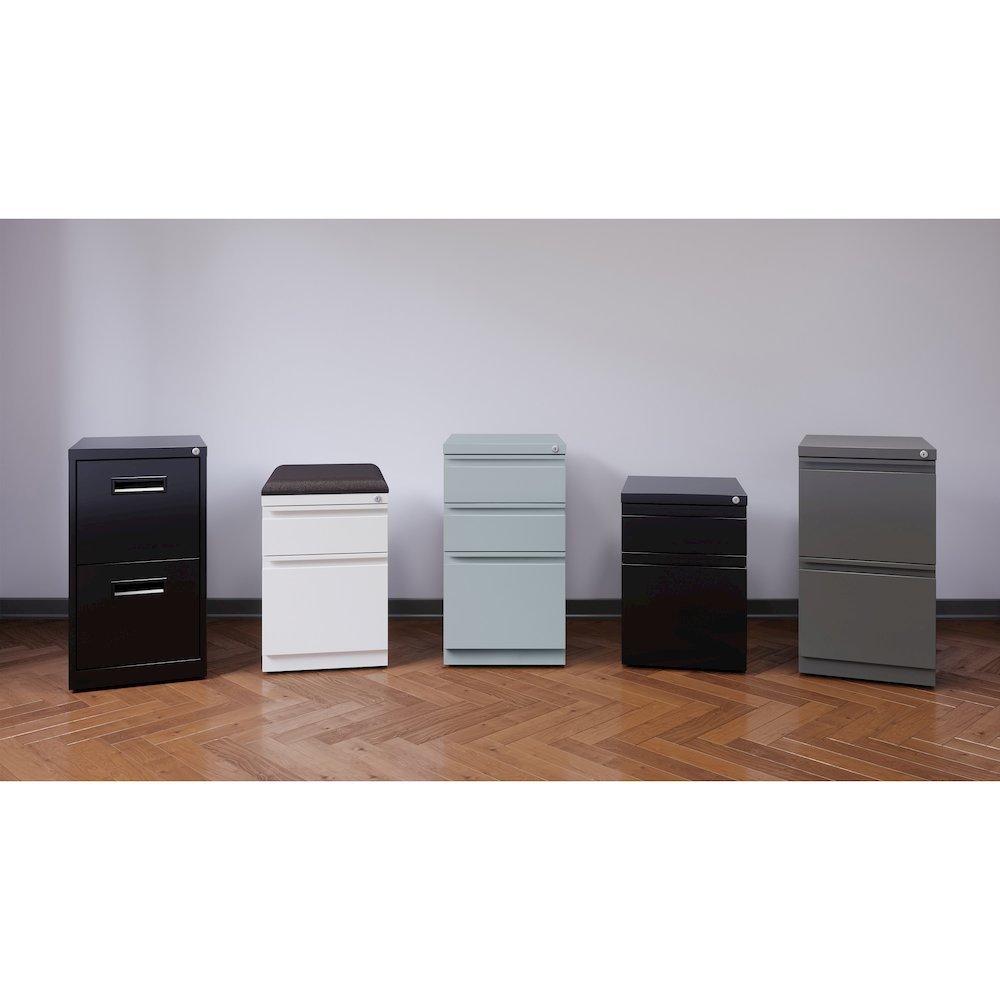 Hirsh 20 inch Deep Mobile Pedestal File Cabinet 2 Drawer Box File White ...