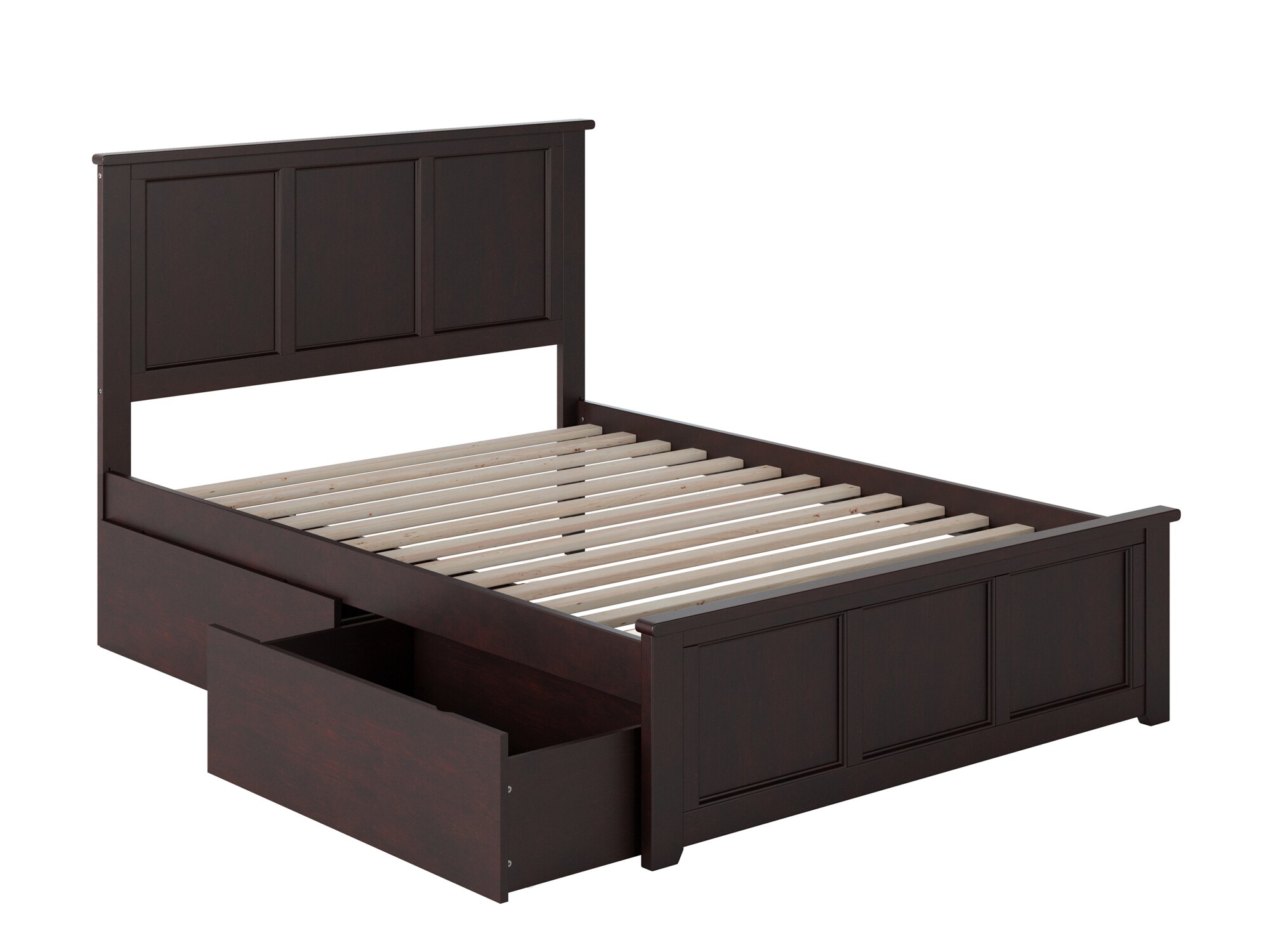 AFI Furnishings Madison Espresso Full Wood Platform Bed With Storage At ...